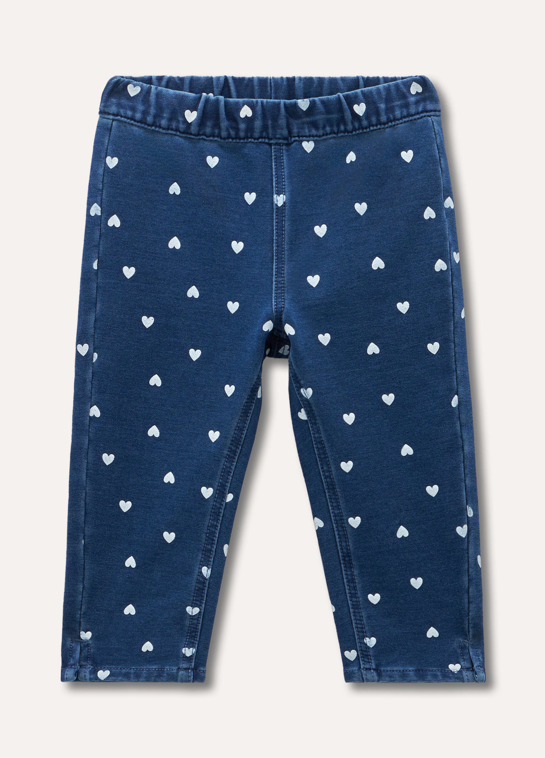 Treggings misto cotone con stampa bambina_0