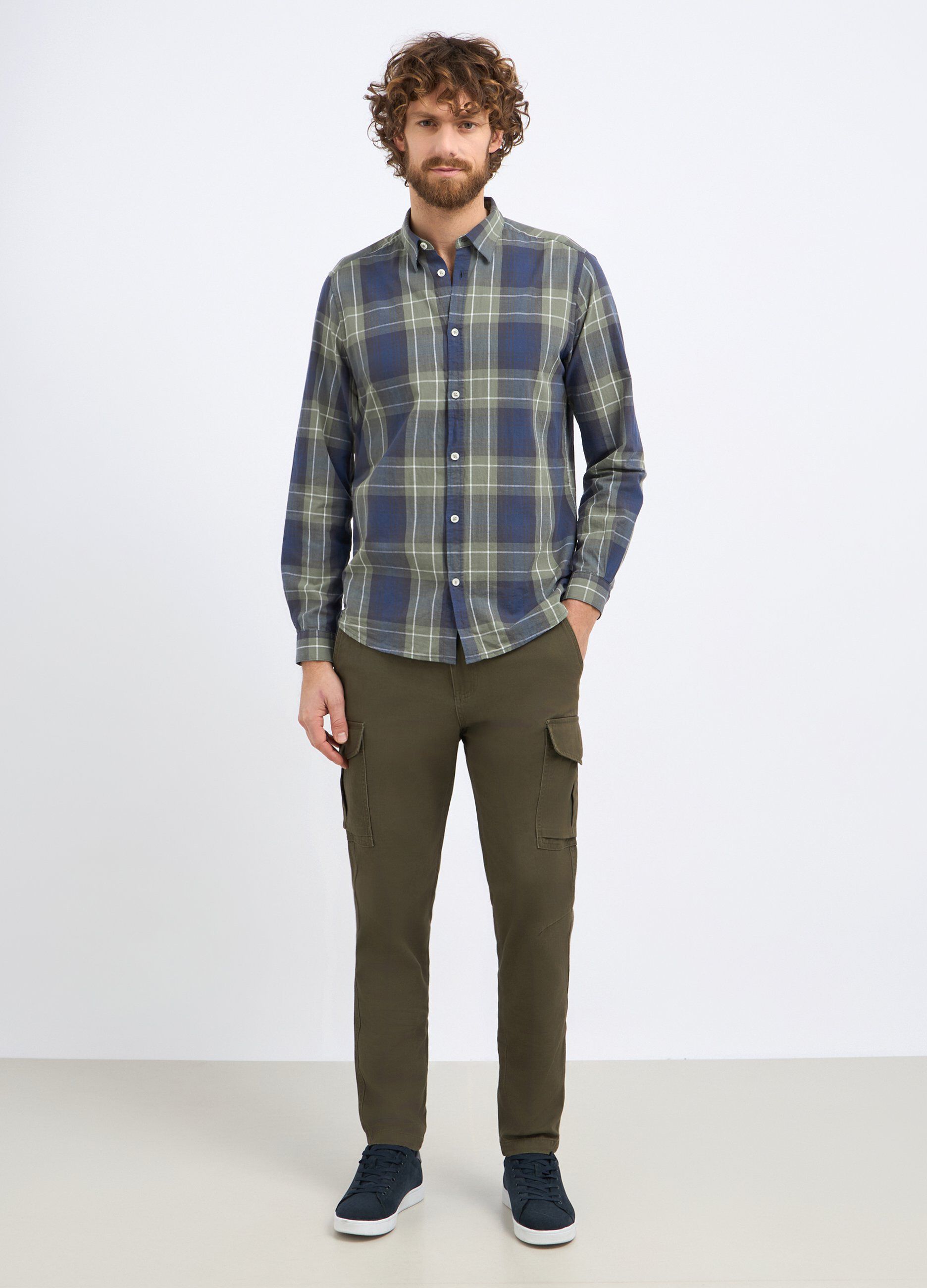 Pantaloni cargo in puro cotone uomo_0