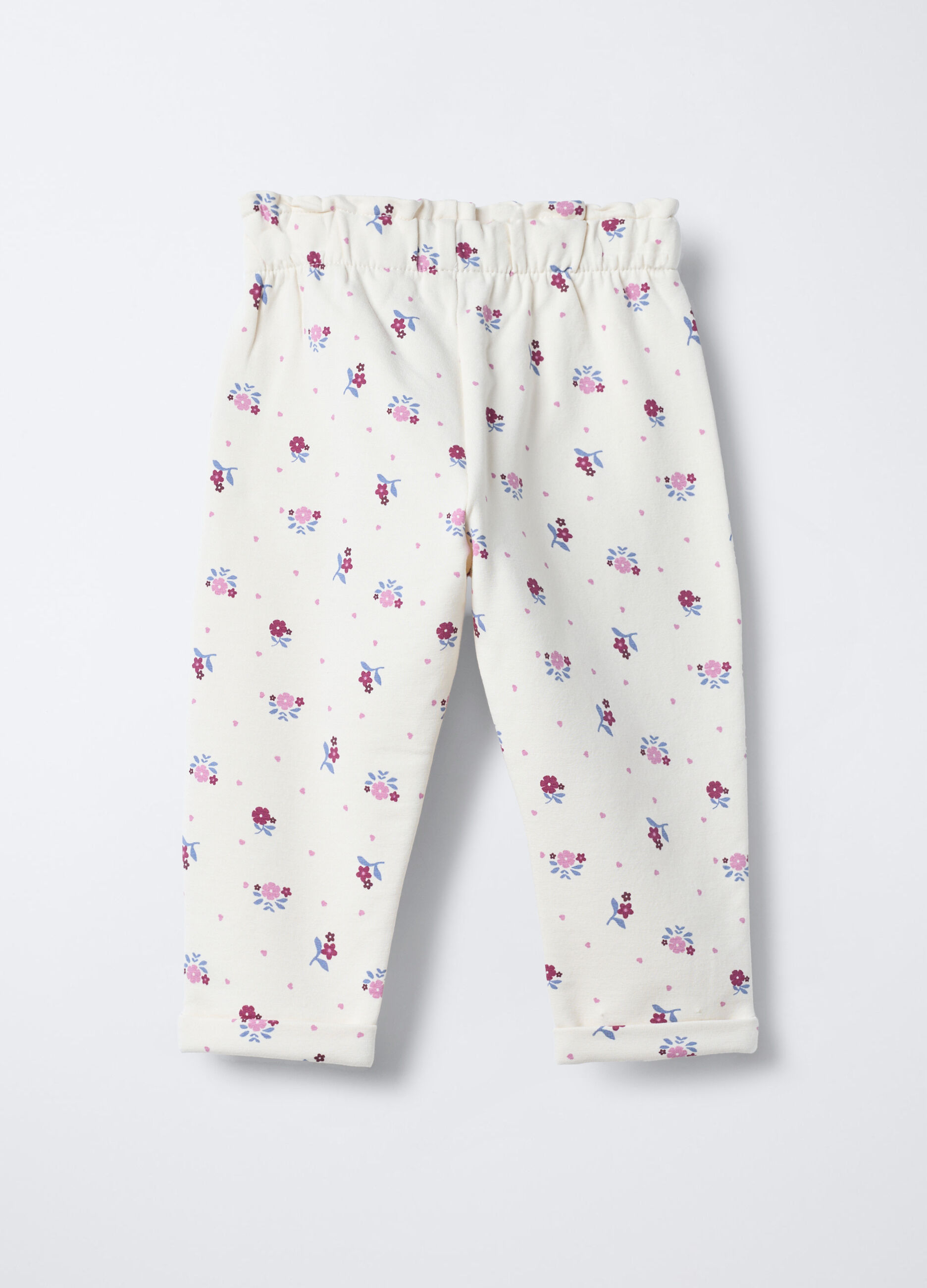 Jogger in cotone garzato stretch bimba_1