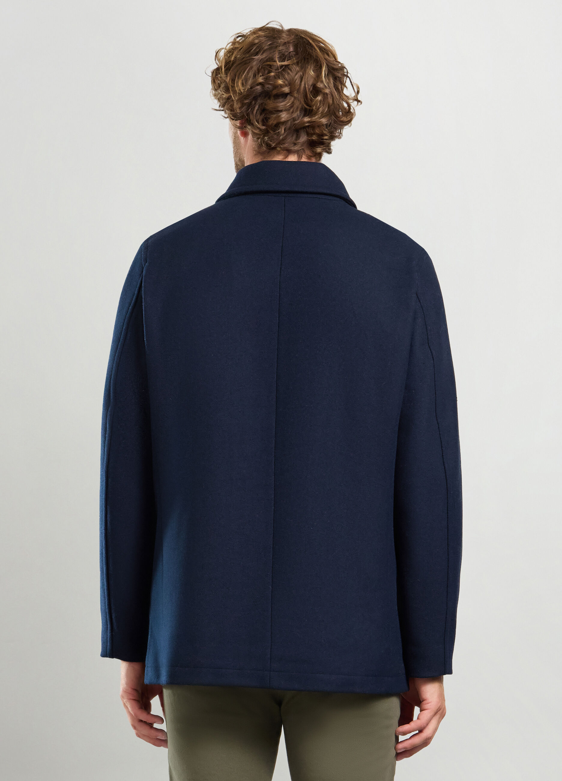 Giaccone doppiopetto in misto lana uomo_1