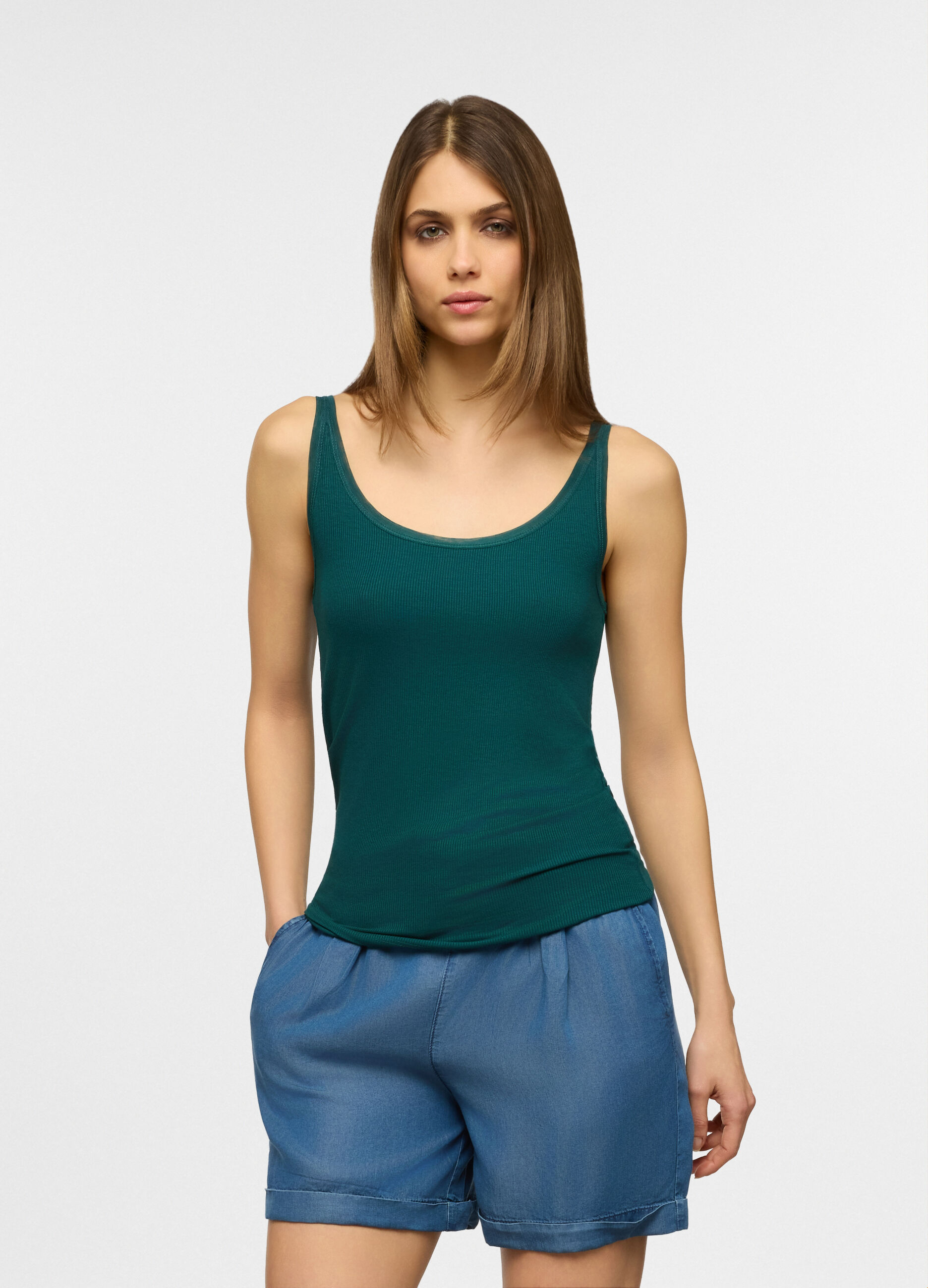 Canotta fit regular in viscosa stretch donna_0