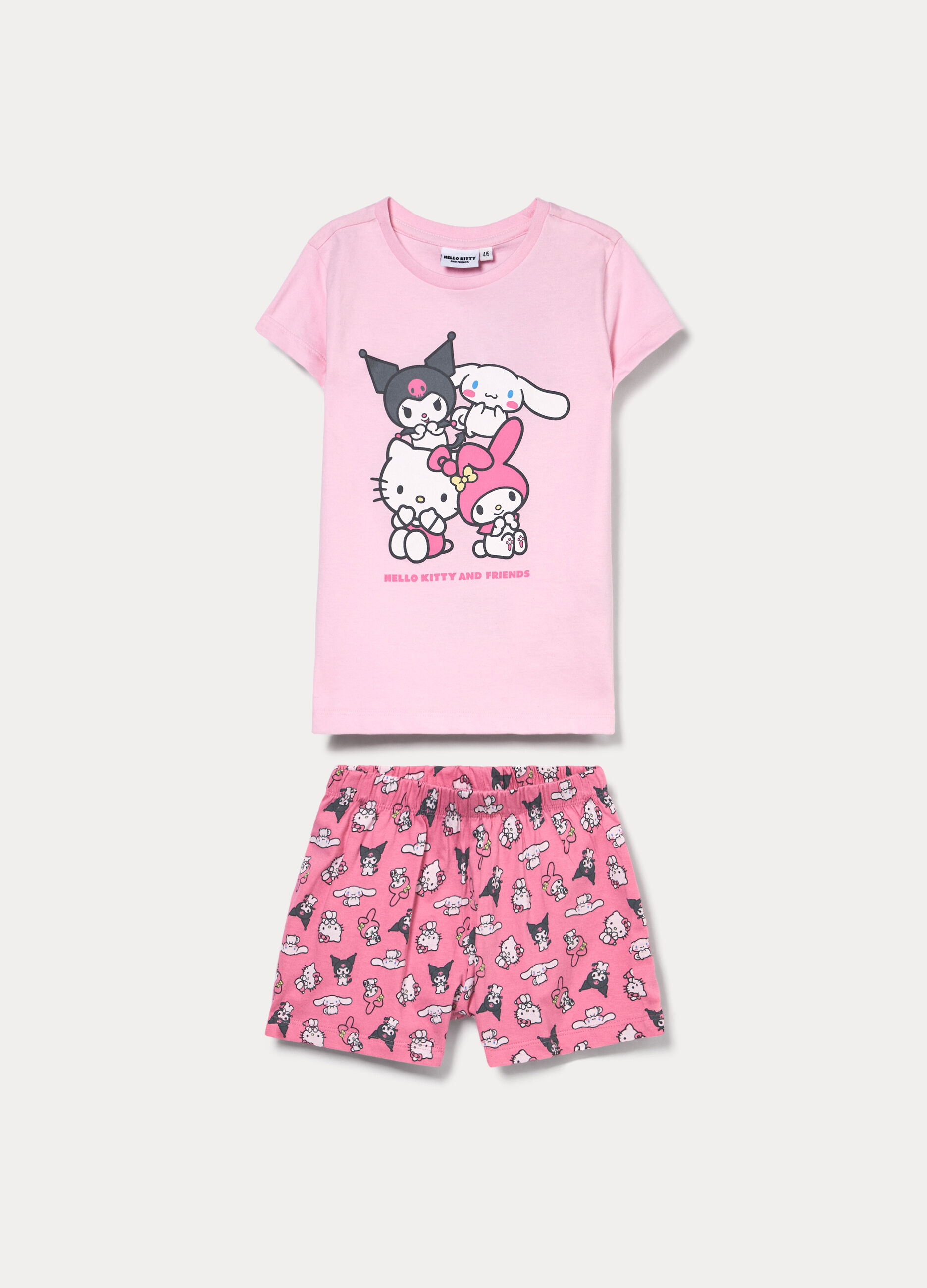 Set pigiama corto Hello Kitty in jersey di puro cotone bambina _0