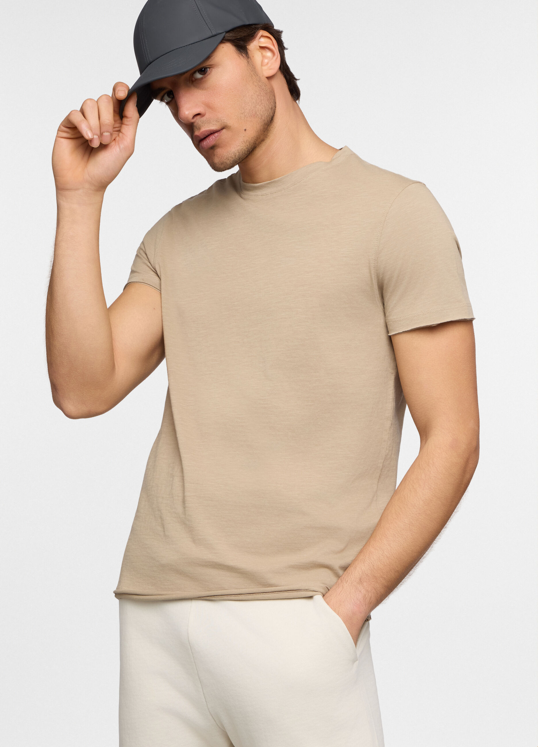 T-shirt a maniche corte slim fit in cotone uomo_0