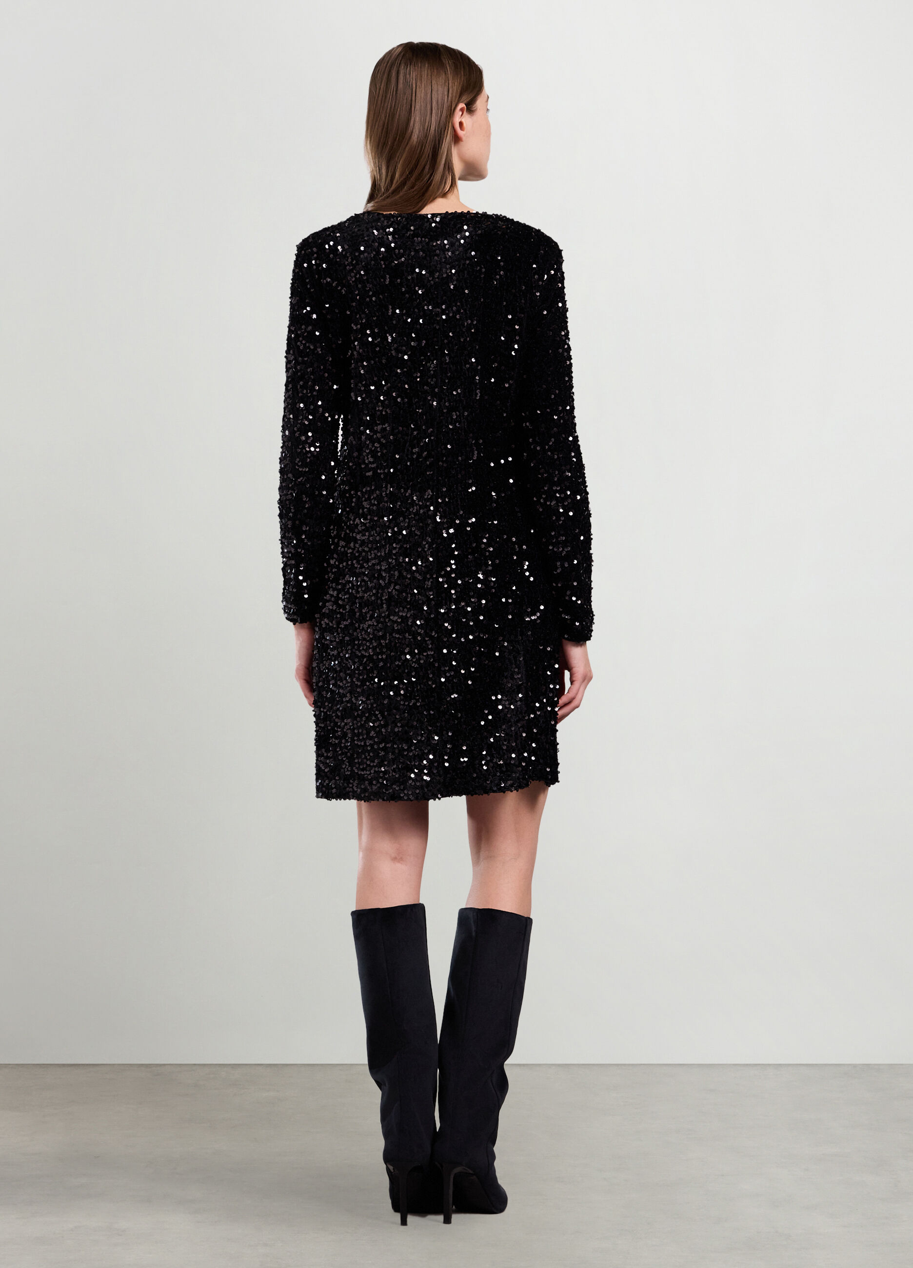 Abito corto con paillettes donna_1