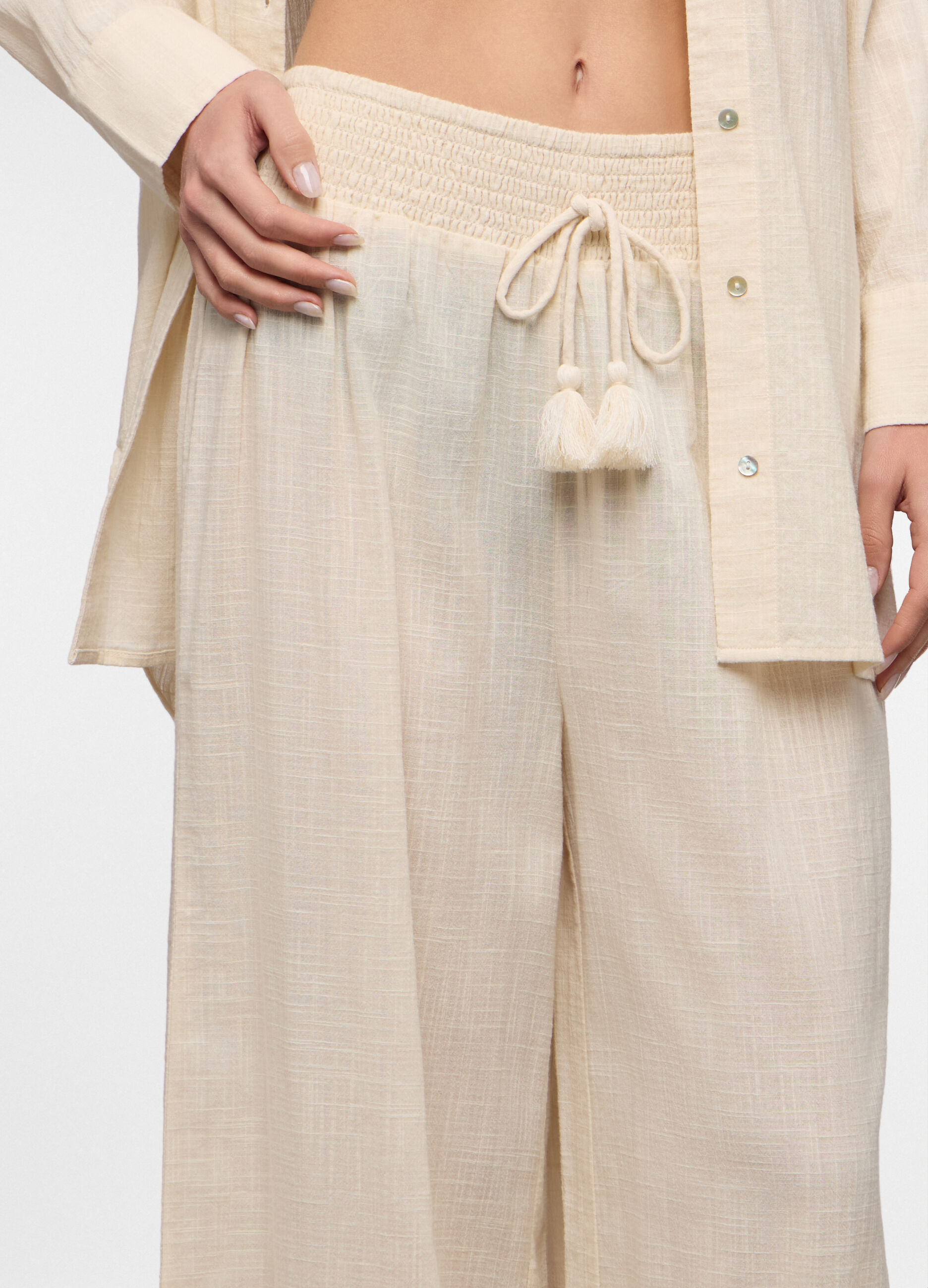 Pantaloni wide leg copricostume donna