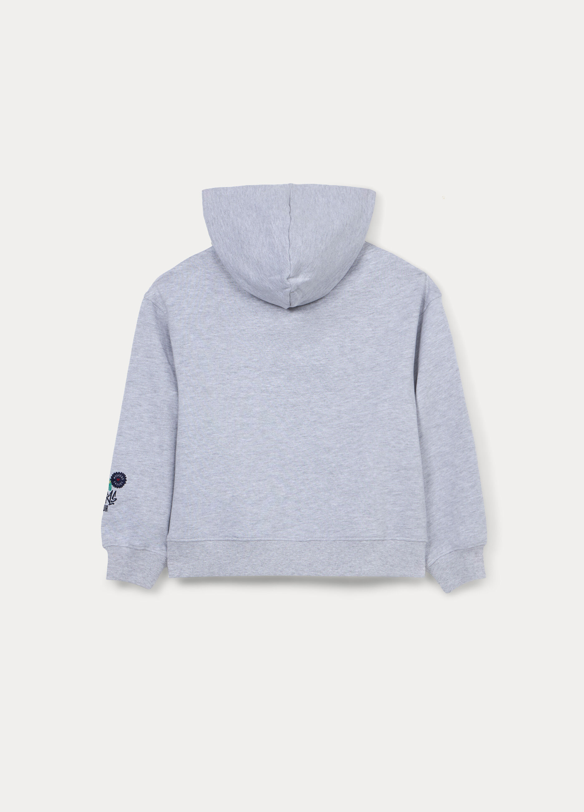 Felpa con cappuccio in french terry misto cotone ragazza_1