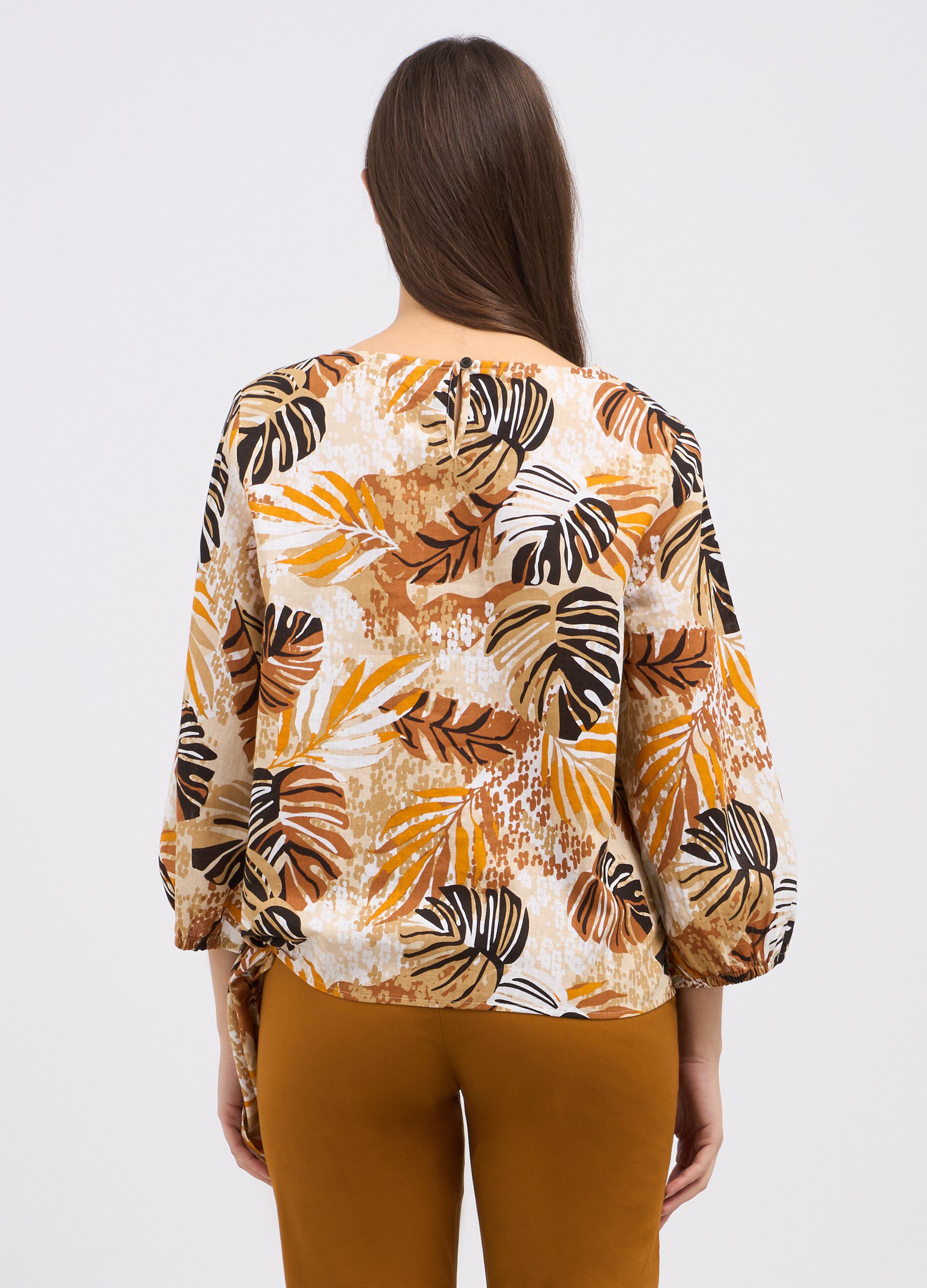 Blusa in misto lino donna_1