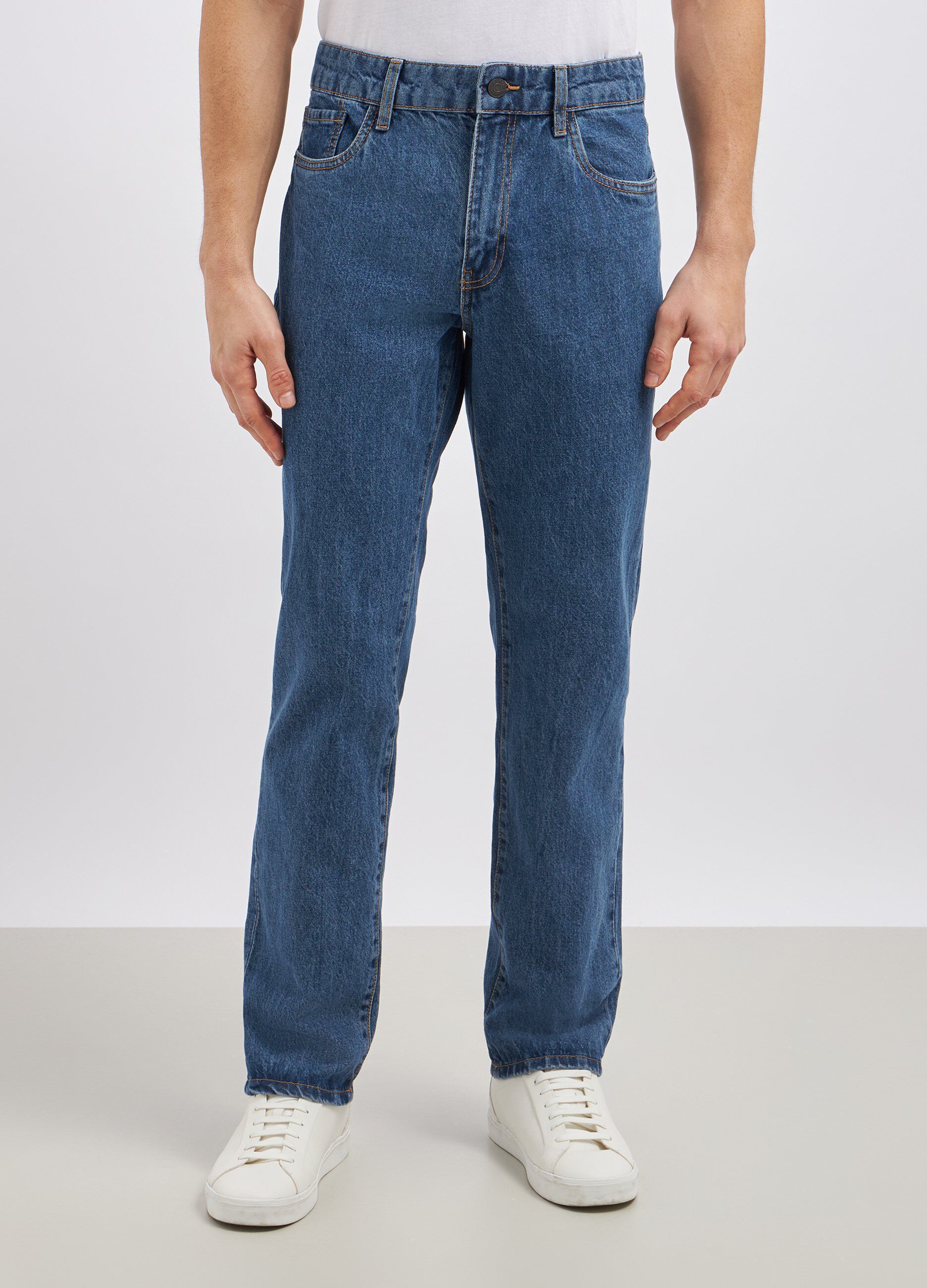 Jeans regular fit in puro cotone uomo_1