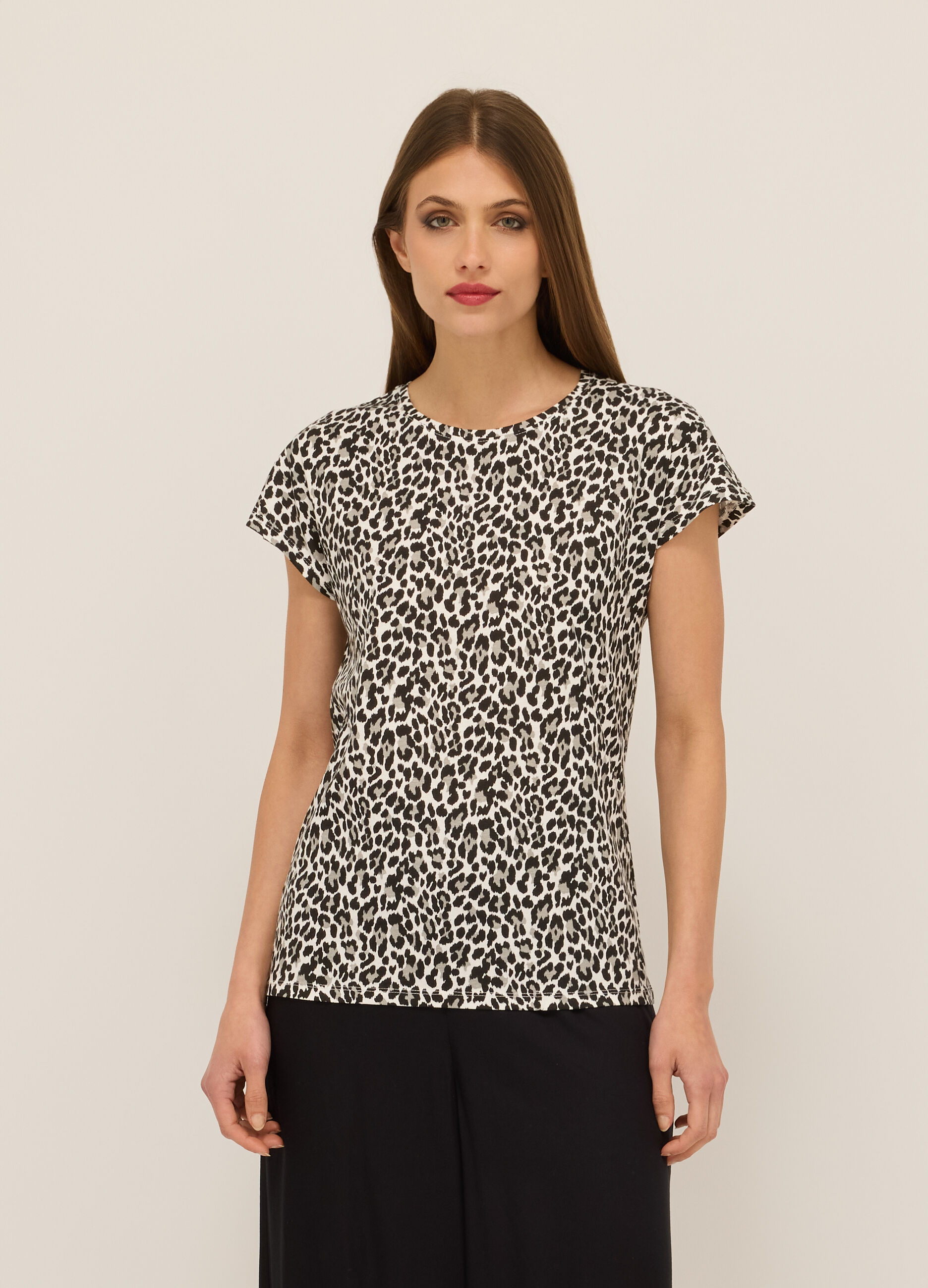 T-shirt in jersey di puro cotone donna_0