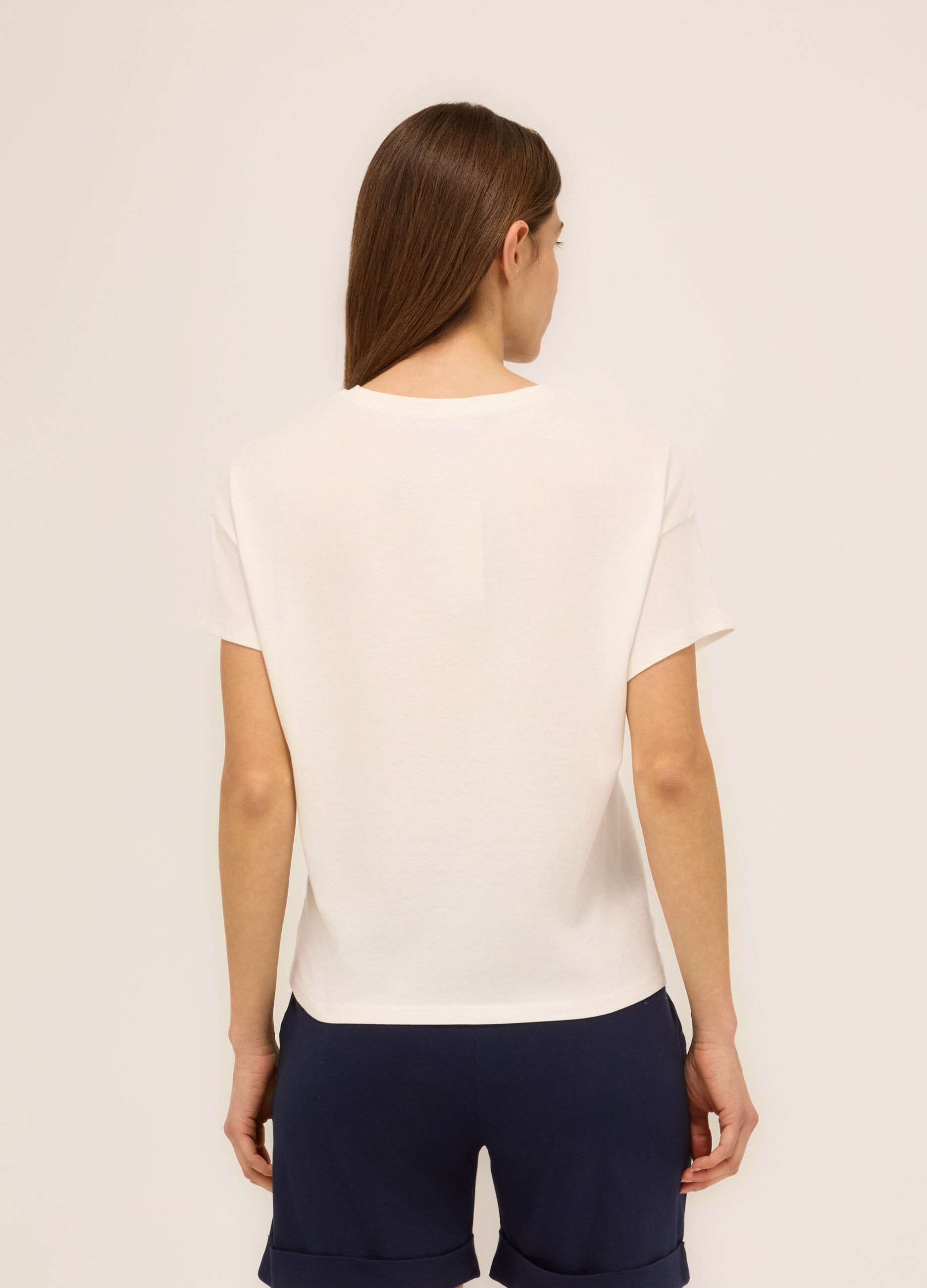 T-shirt in jersey di puro cotone donna_1