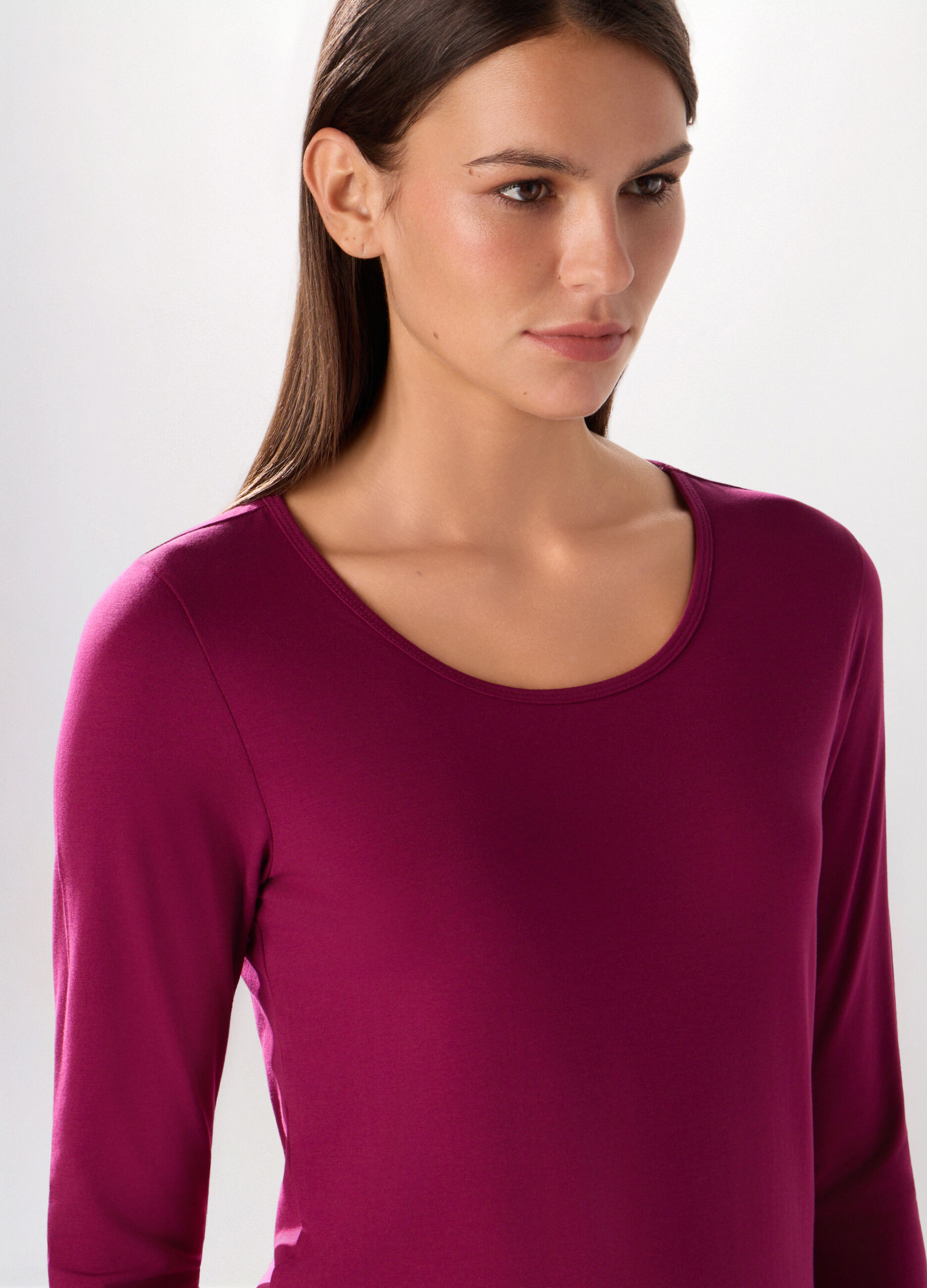 T-shirt in jersey di cotone stretch donna_2