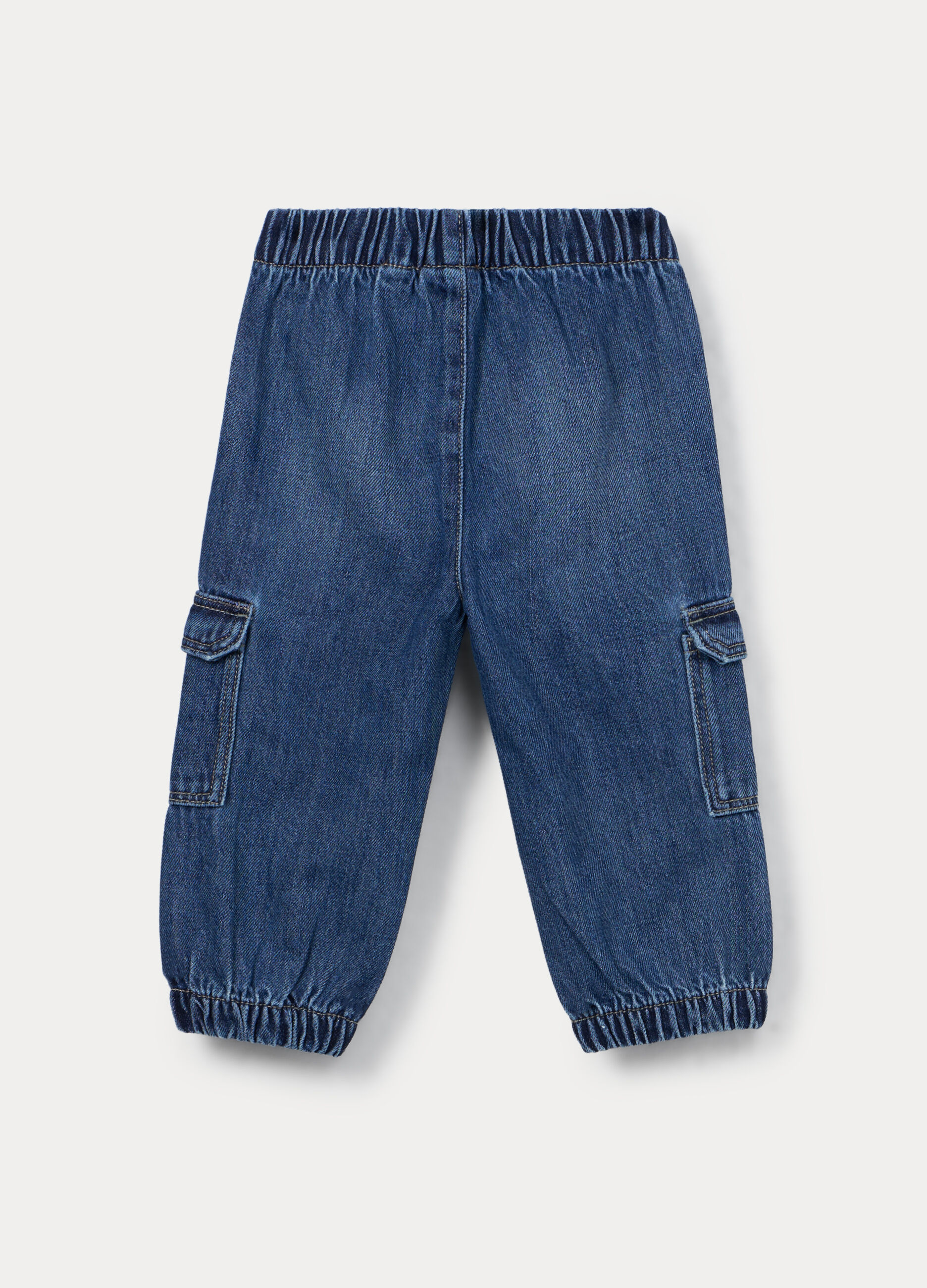 Jogger in denim misto cotone bimbo_1