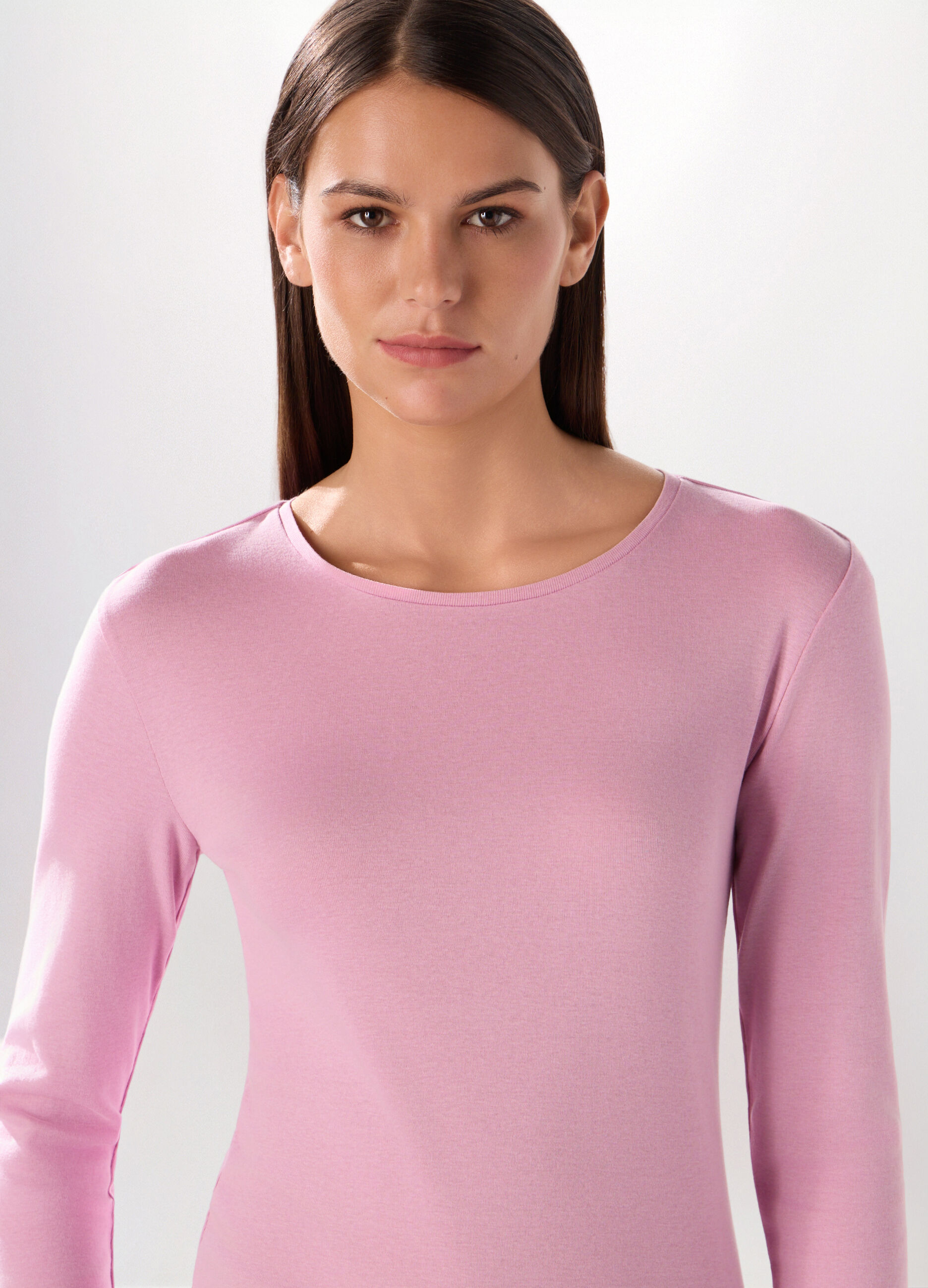 T-shirt in costina di puro cotone donna_2