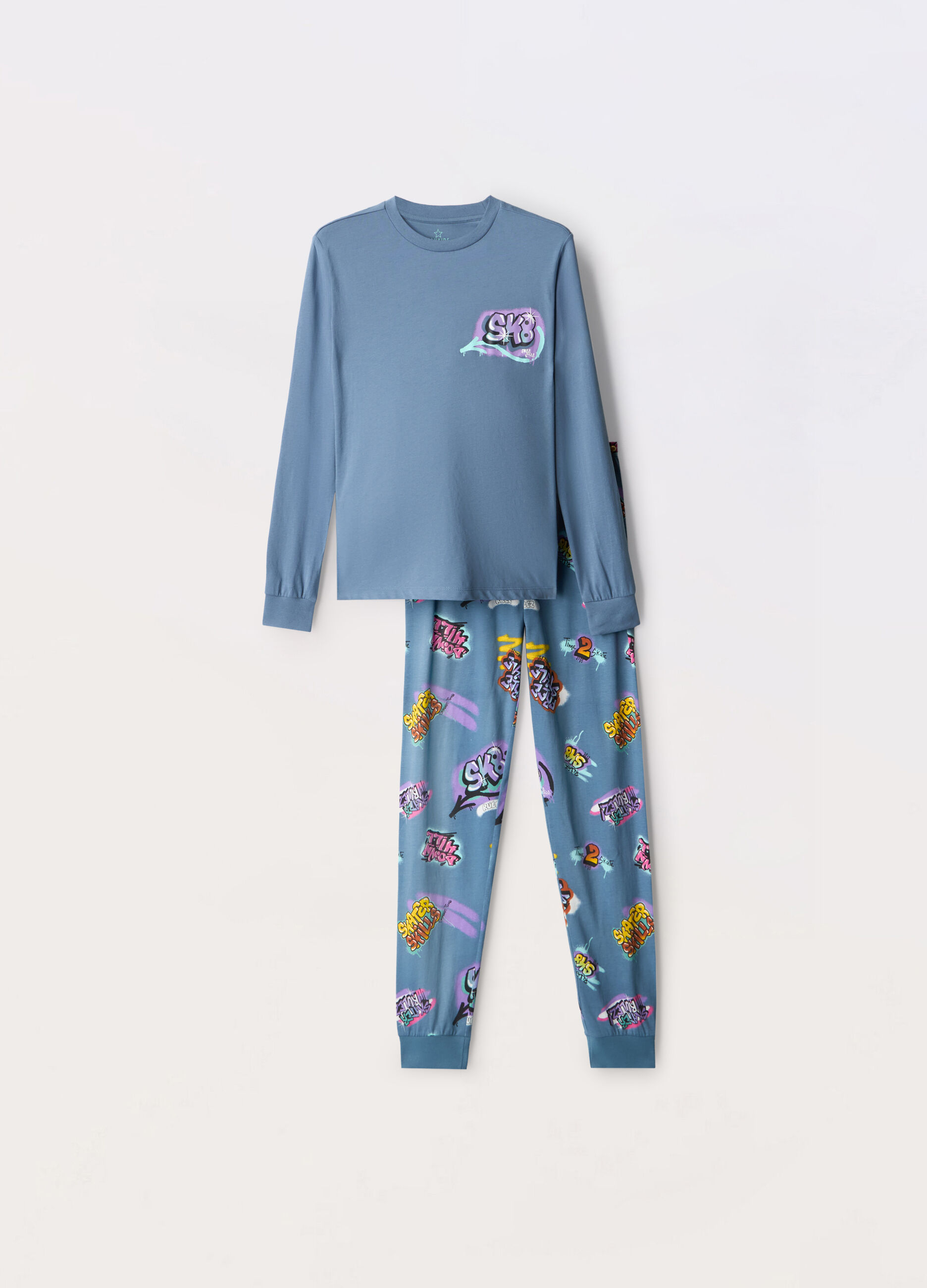 Set pigiama lungo in jersey di puro cotone ragazzo_0