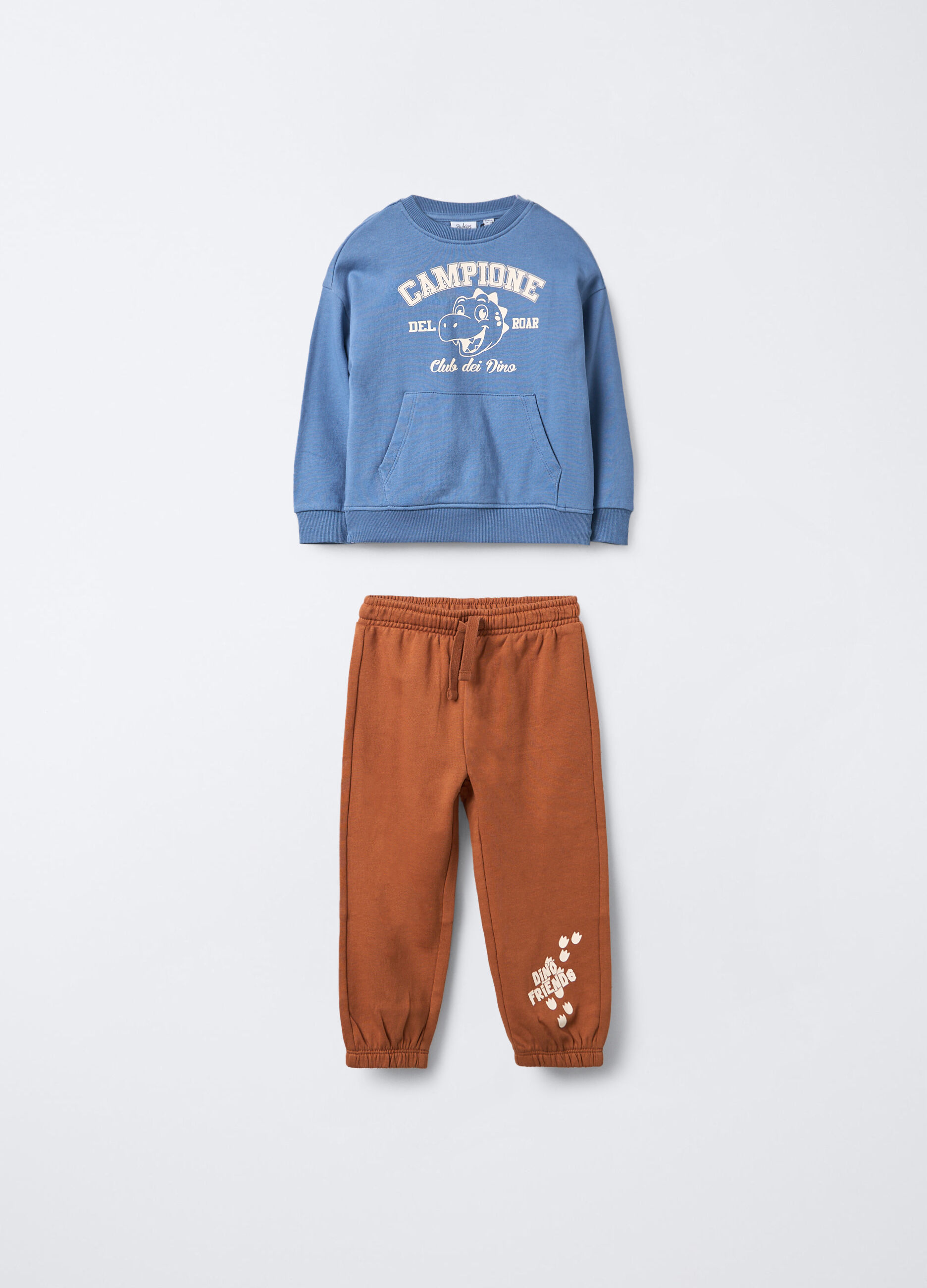 Jogging set in puro cotone garzato bimbo_0