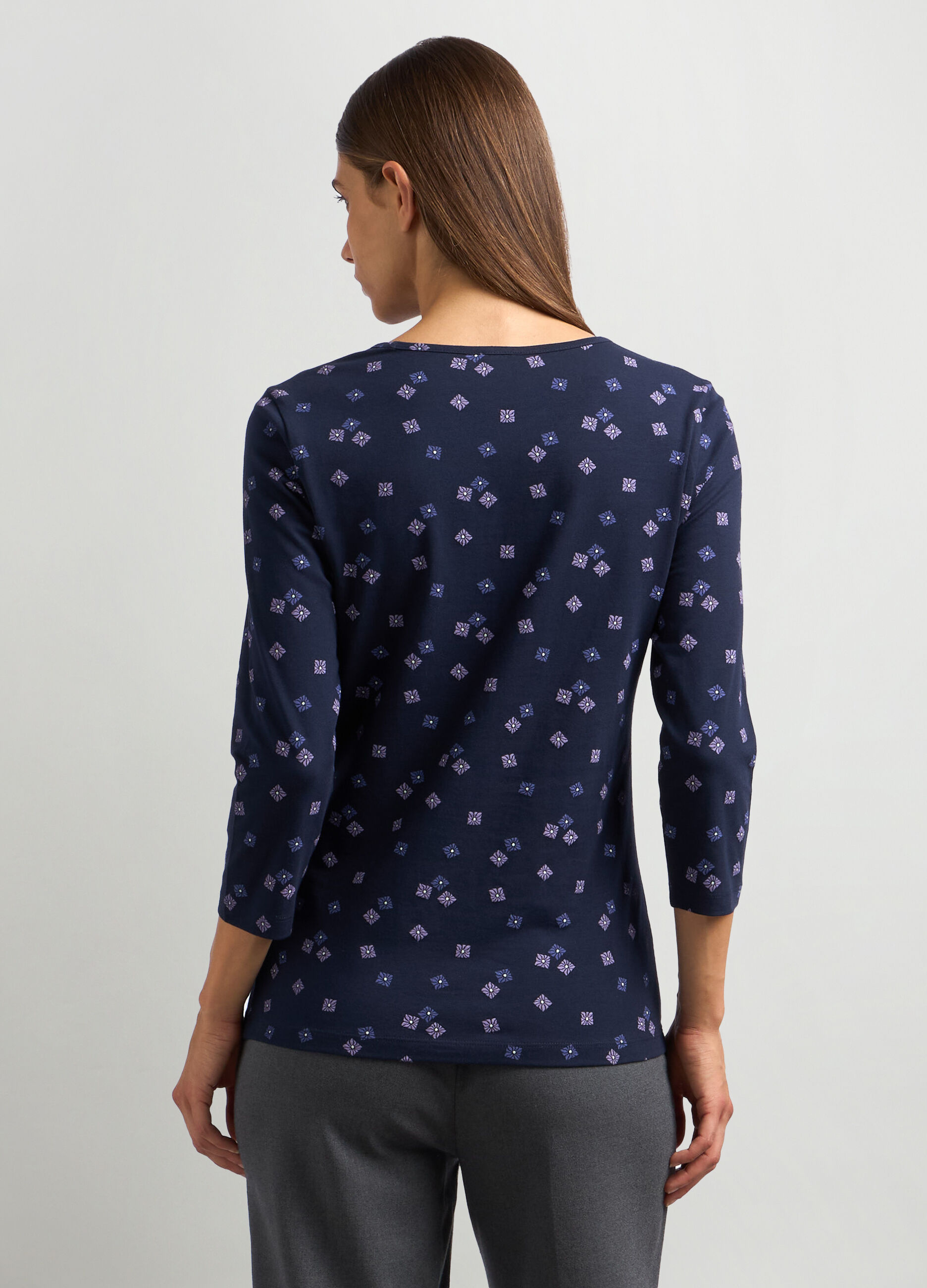 T-shirt in jersey di cotone stretch donna_1