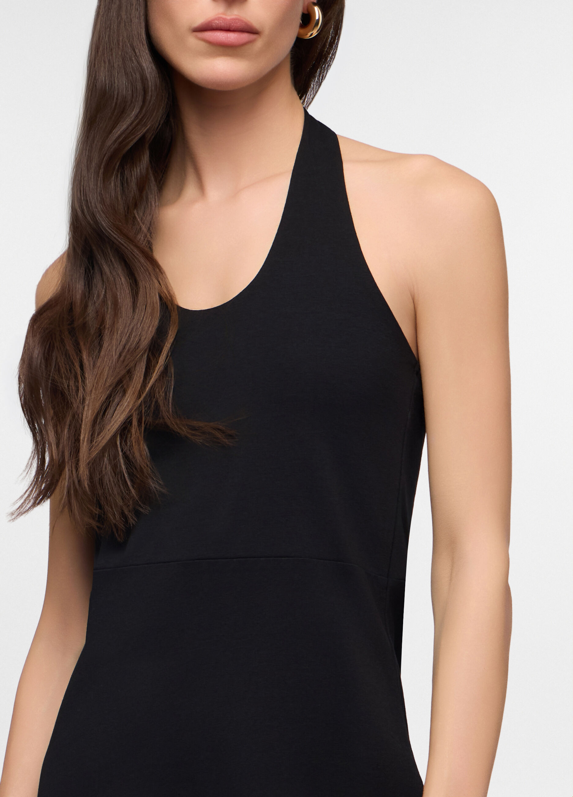 Abito corto in jersey di cotone stretch donna_2