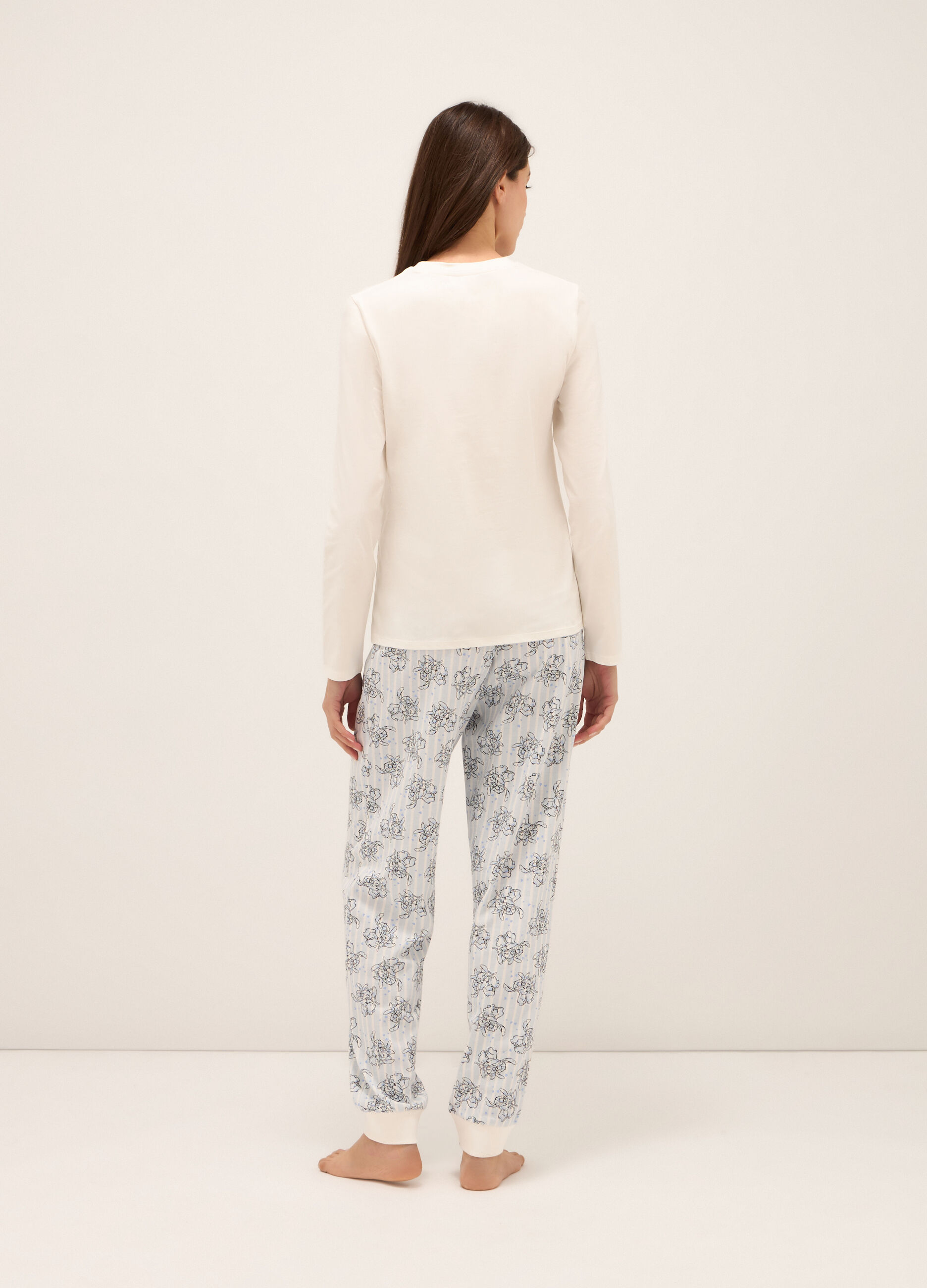 Set pigiama in jersey di puro cotone donna_1