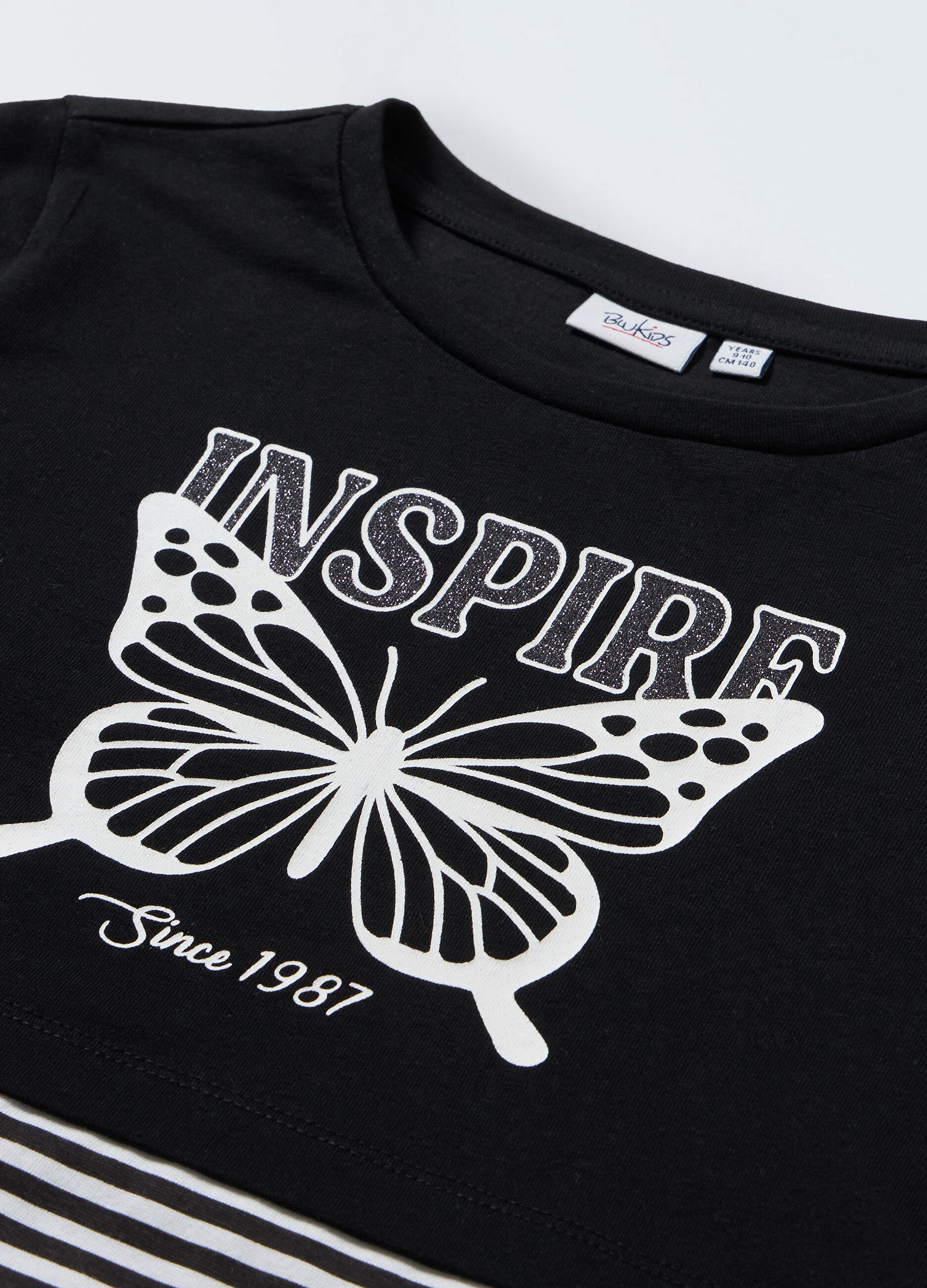 T-shirt in puro cotone con stampa ragazza_1