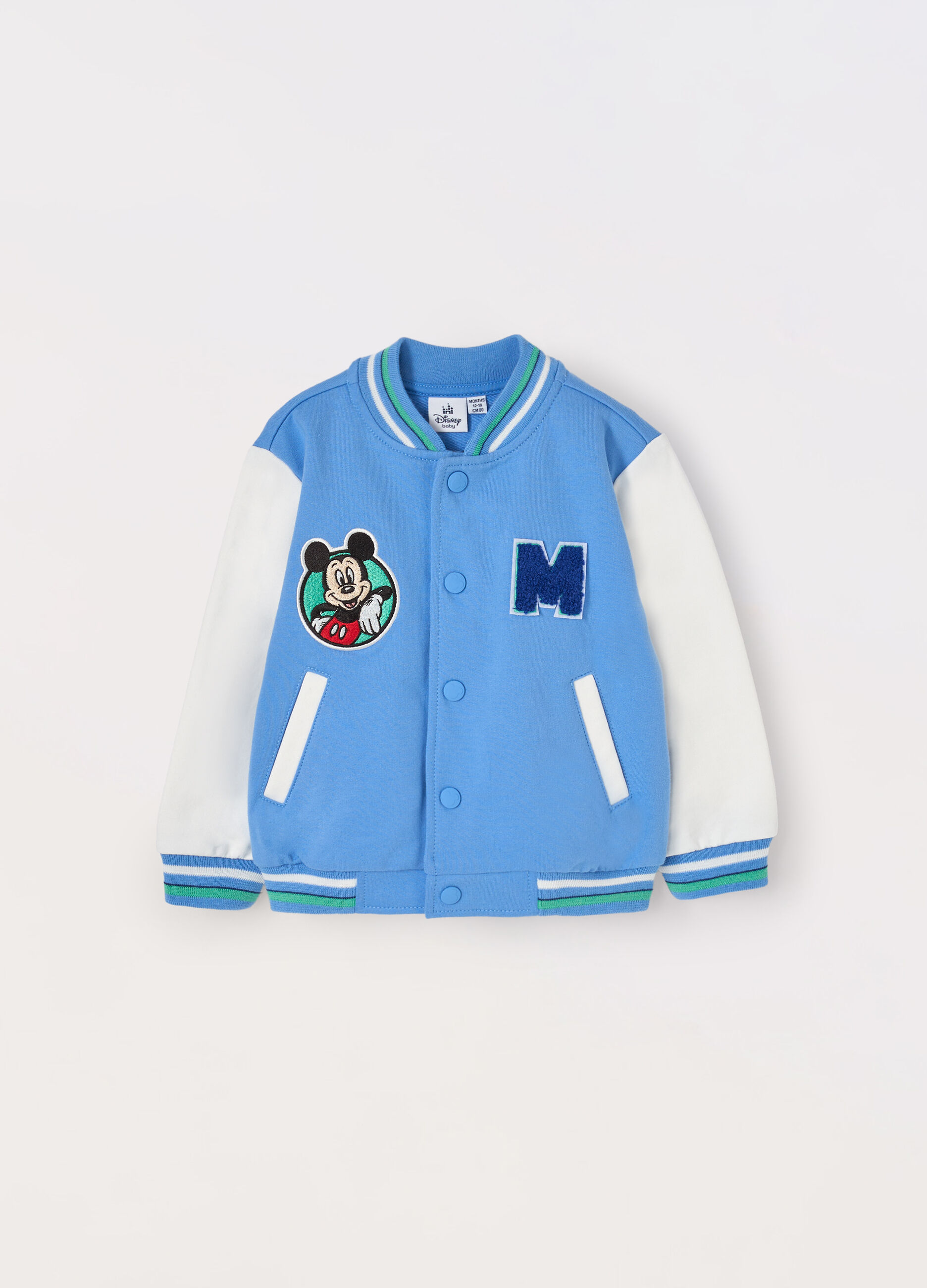 Felpa varsity in french terry di puro cotone neonato_0