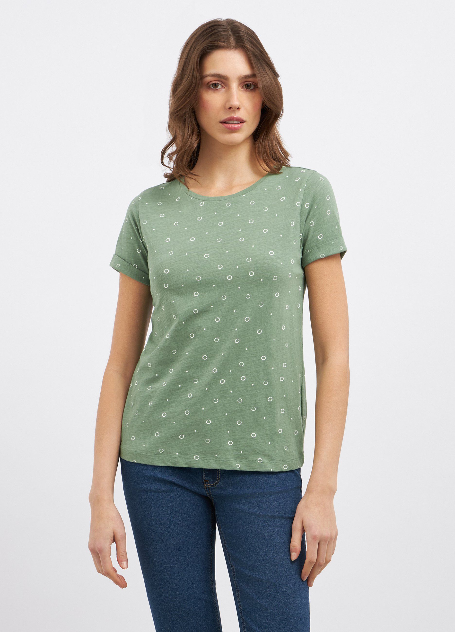 T-shirt in puro cotone con stampa donna_0