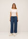 Pantaloni fit culotte in denim di misto cotone donna_0