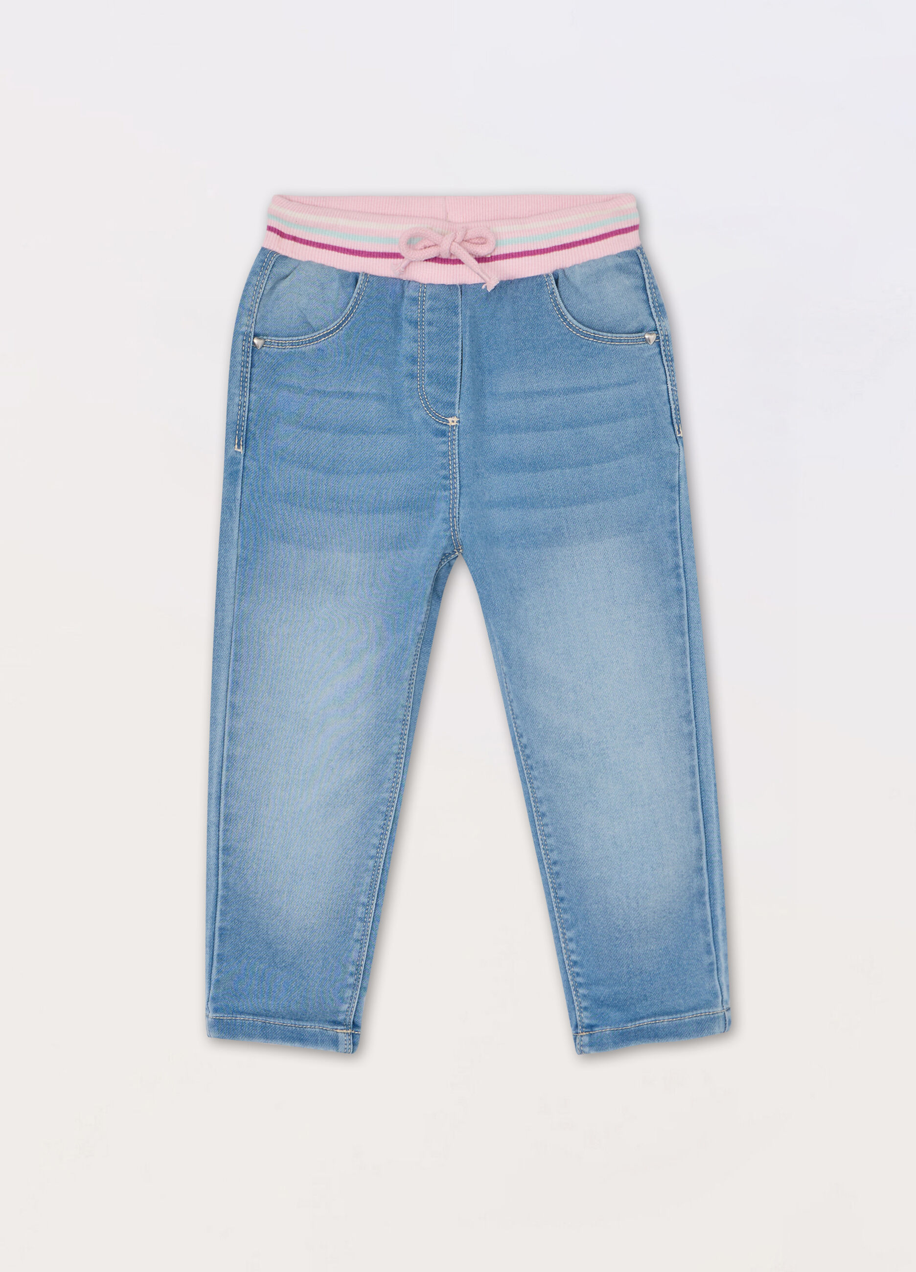 Jogger in denim misto cotone neonata_0