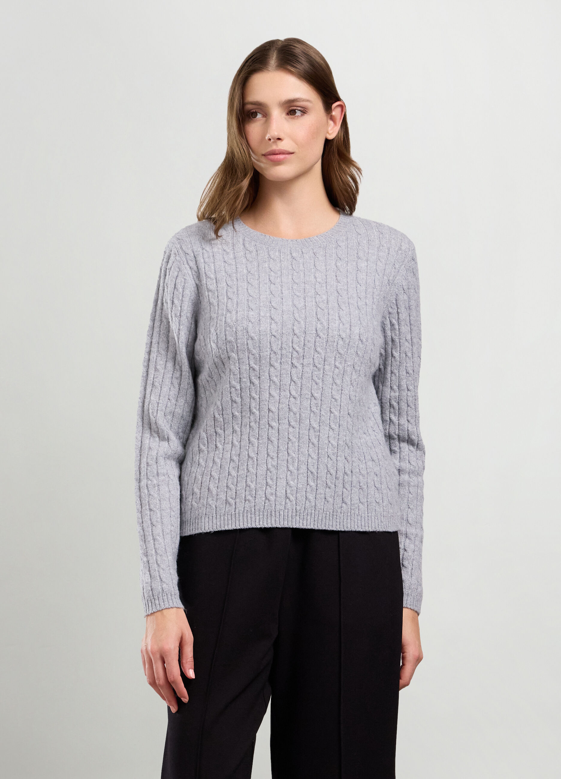 Pullover a treccia donna_0