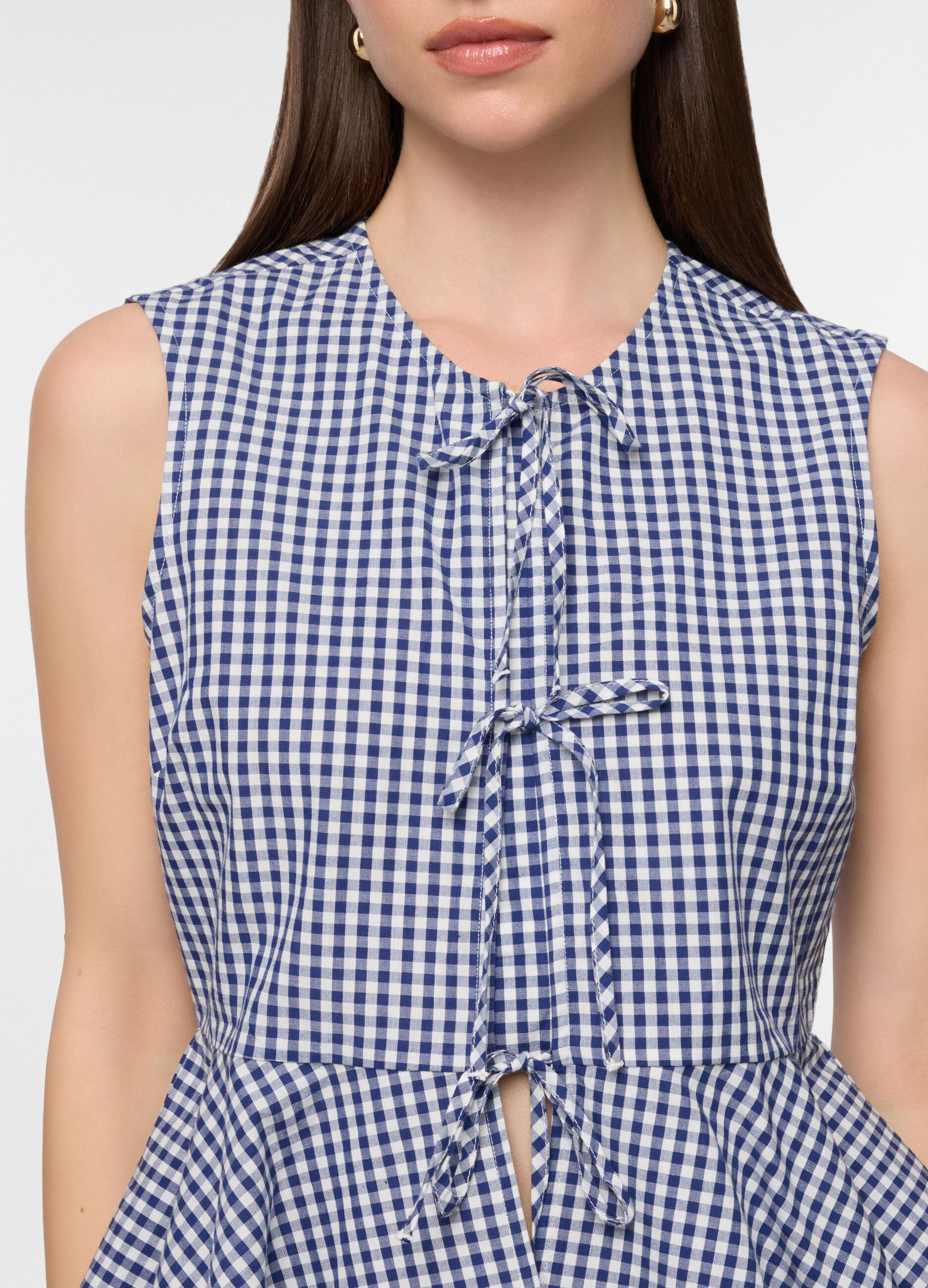 Top girocollo in popeline donna_2