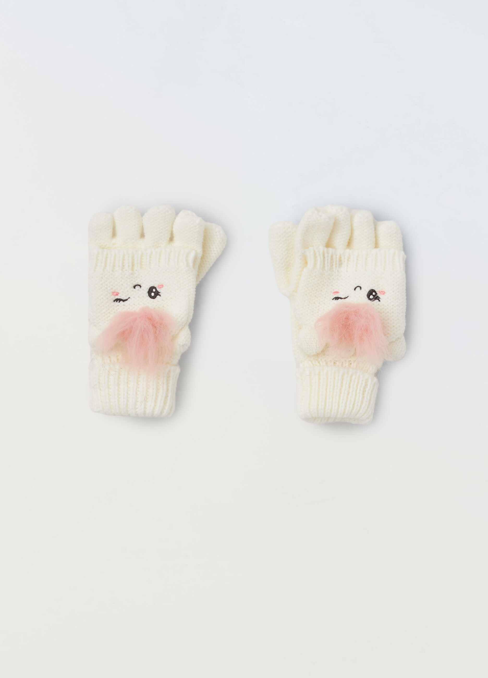 Guanti tricot corti con manopole _0