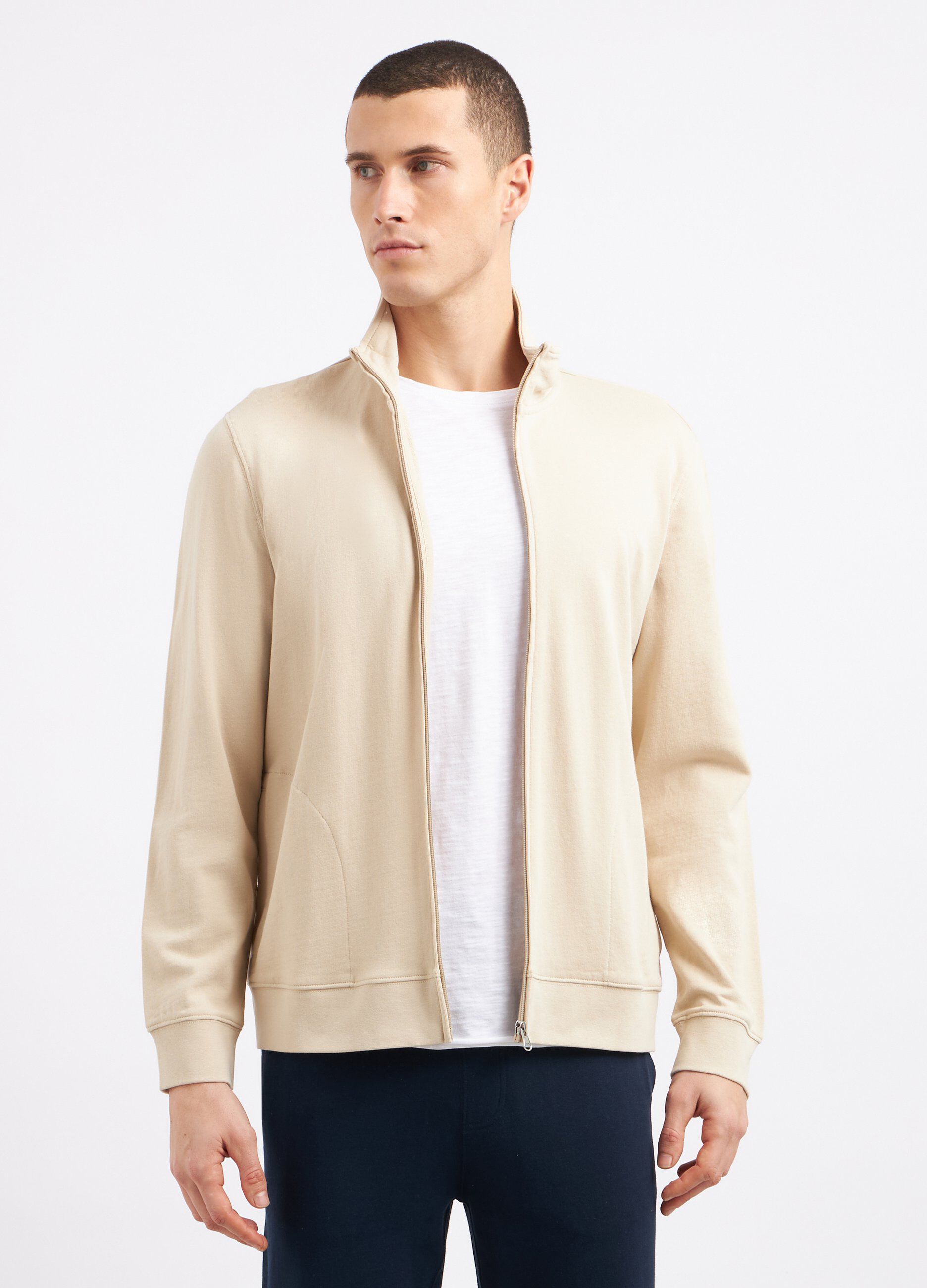 Felpa full zip in cotone uomo_0