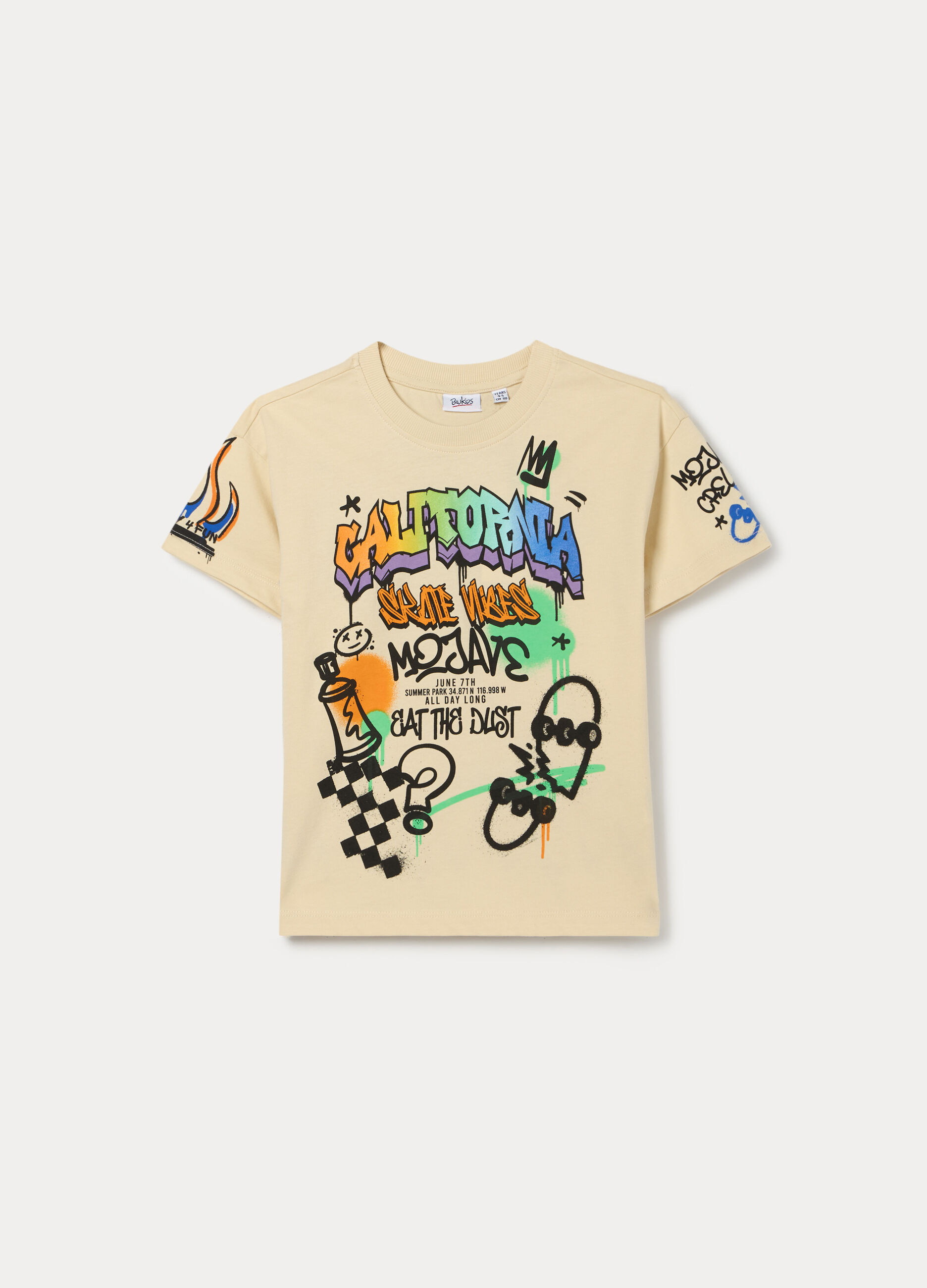 T-shirt con stampa in jersey di puro cotone bambino_0