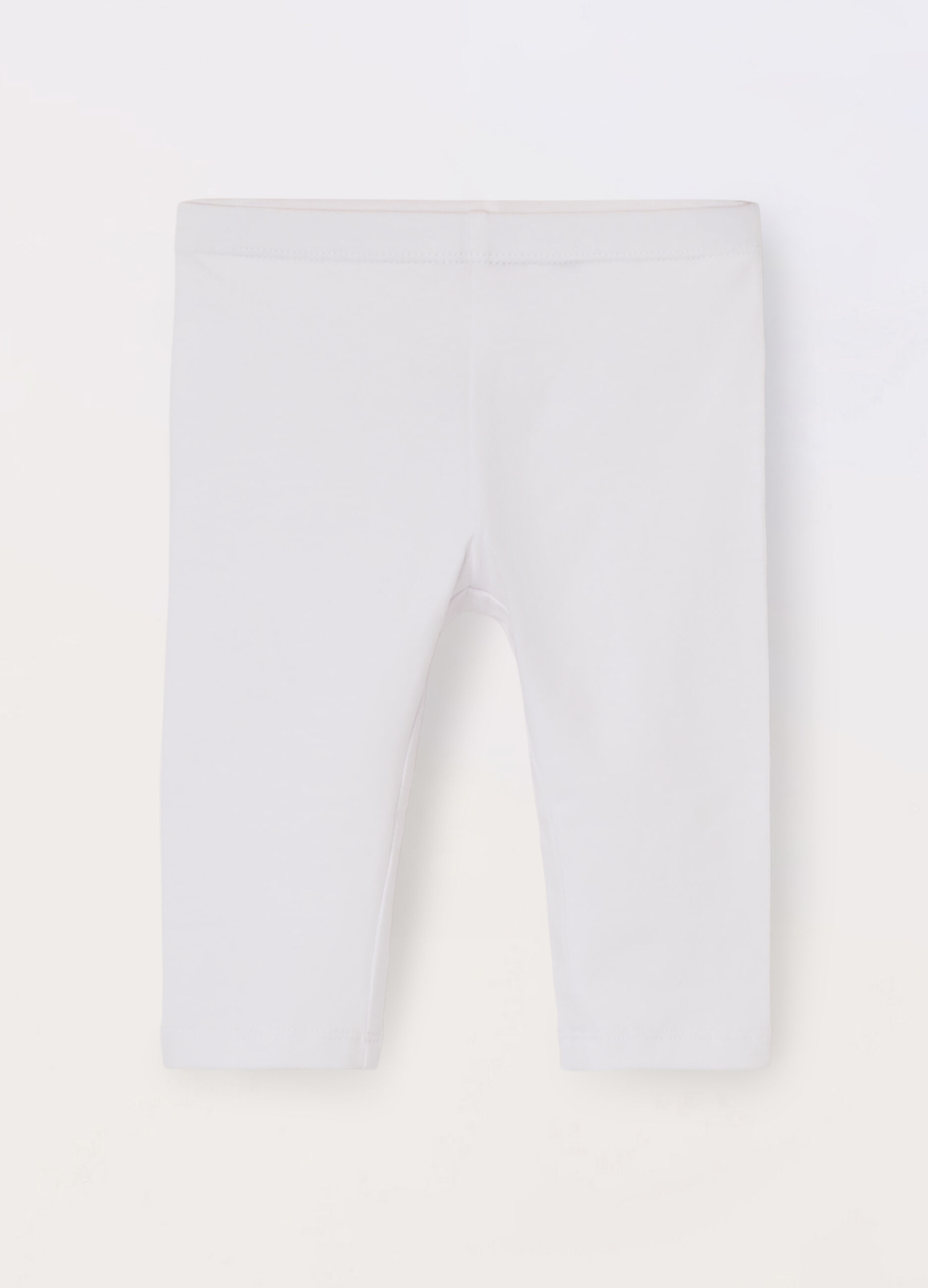 Leggings capri in jersey di cotone stretch neonata_0