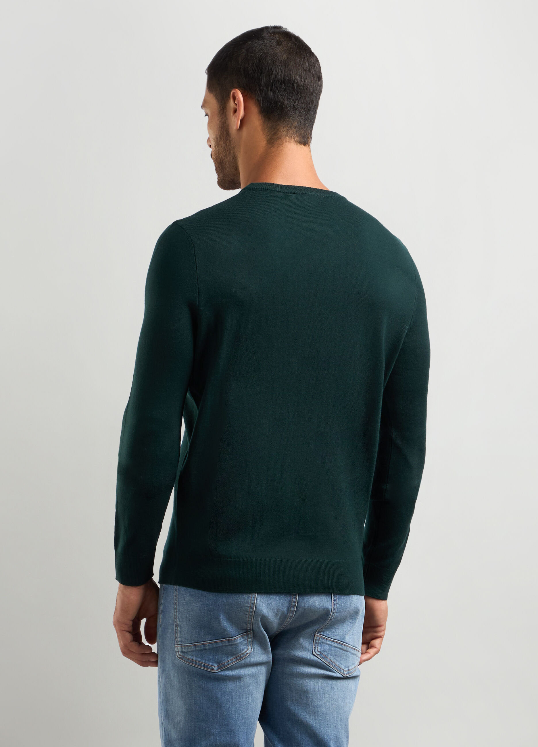 Maglione girocollo maglia rasata uomo_1