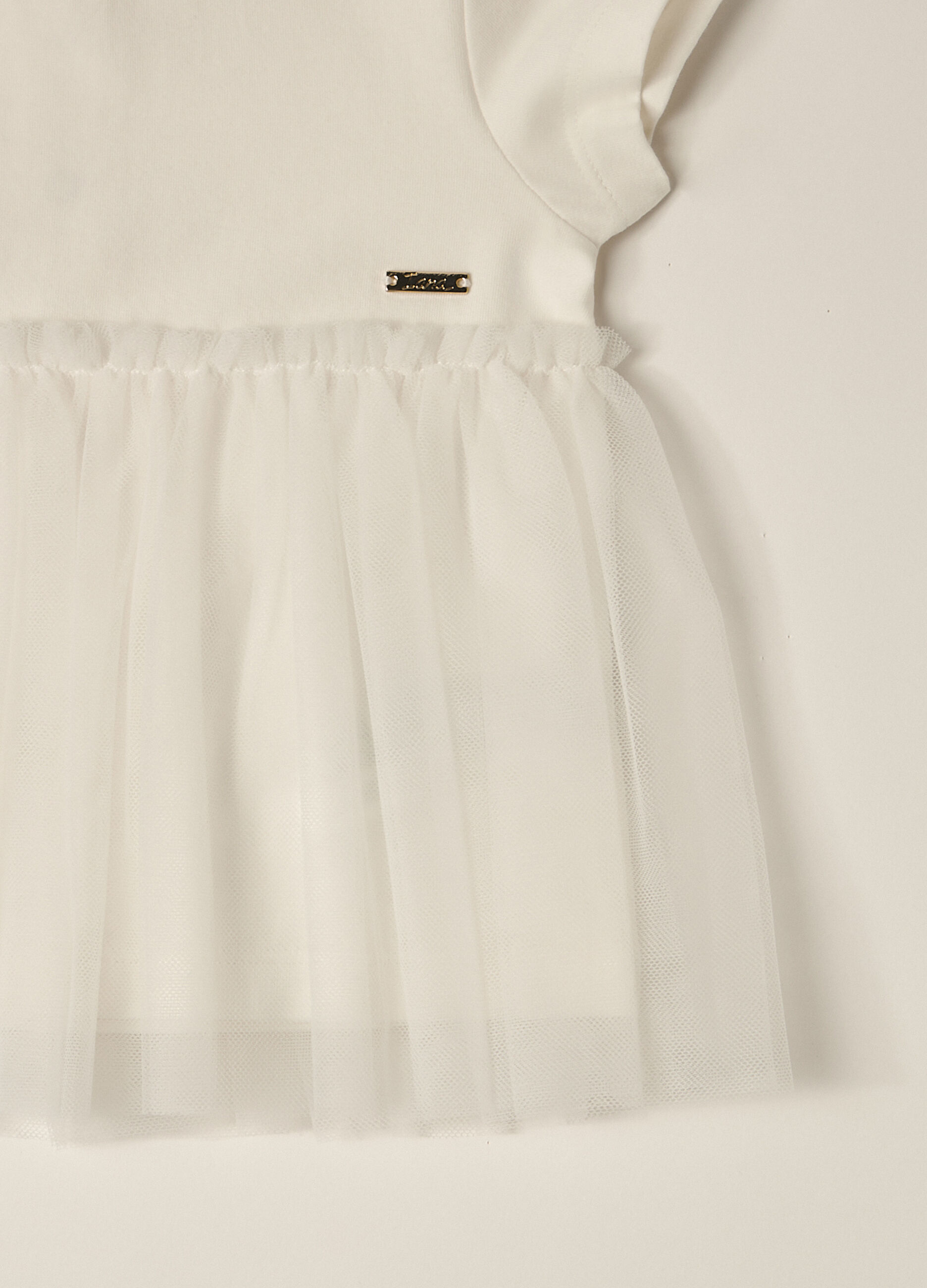 T-shirt in jersey stretch con tulle IANA neonata_1