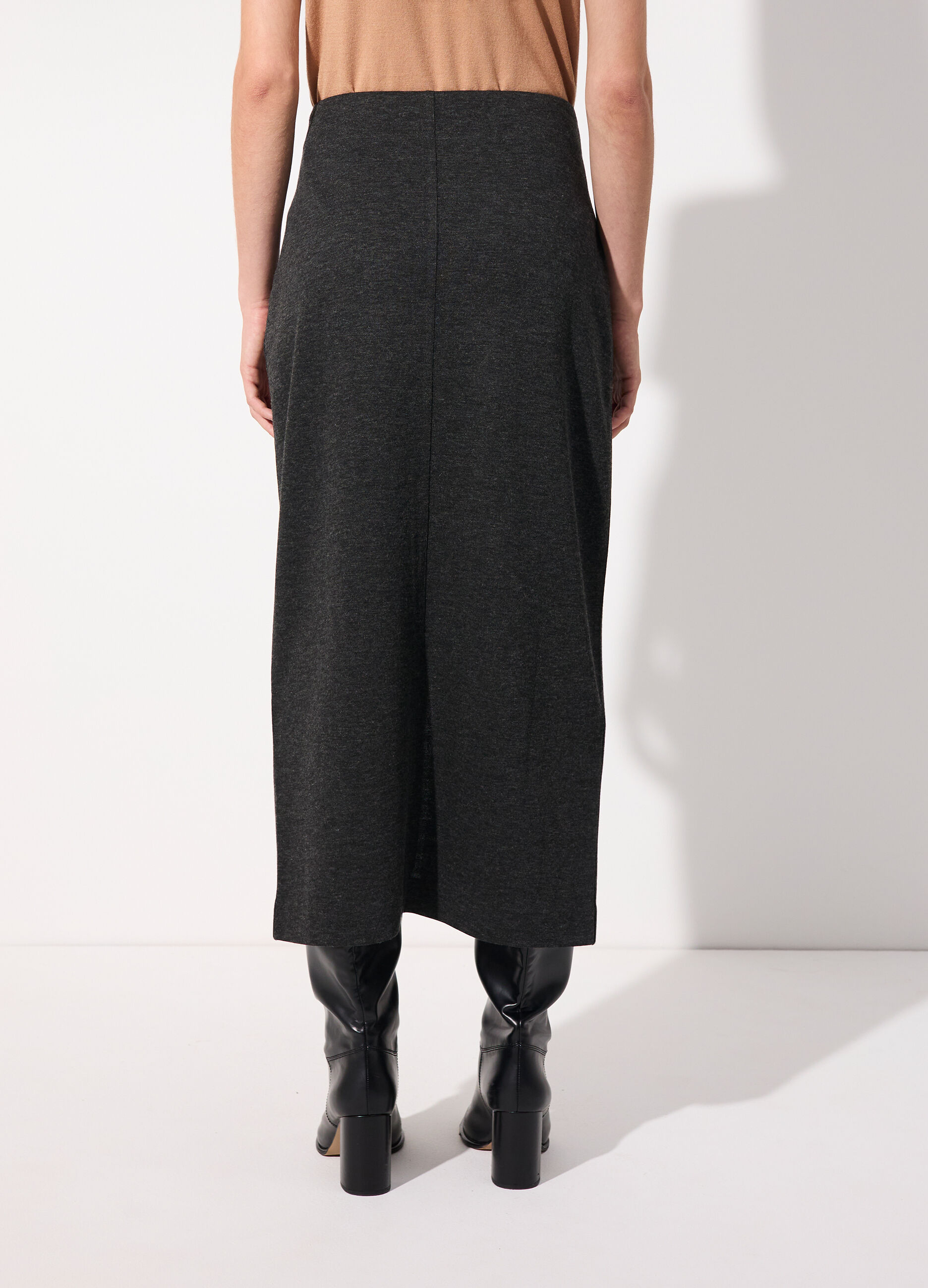 Gonna lunga a tubino in pura lana merino donna_2