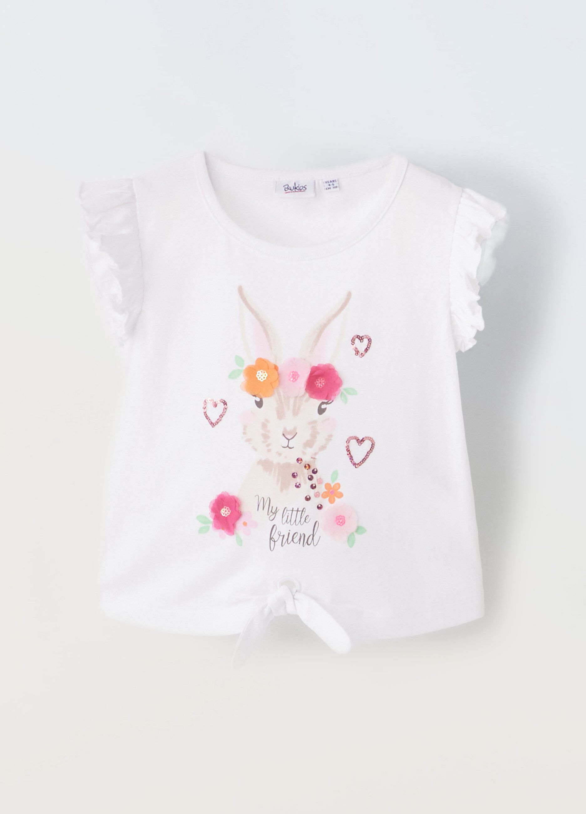 T-shirt con maniche ad aletta bambina_0