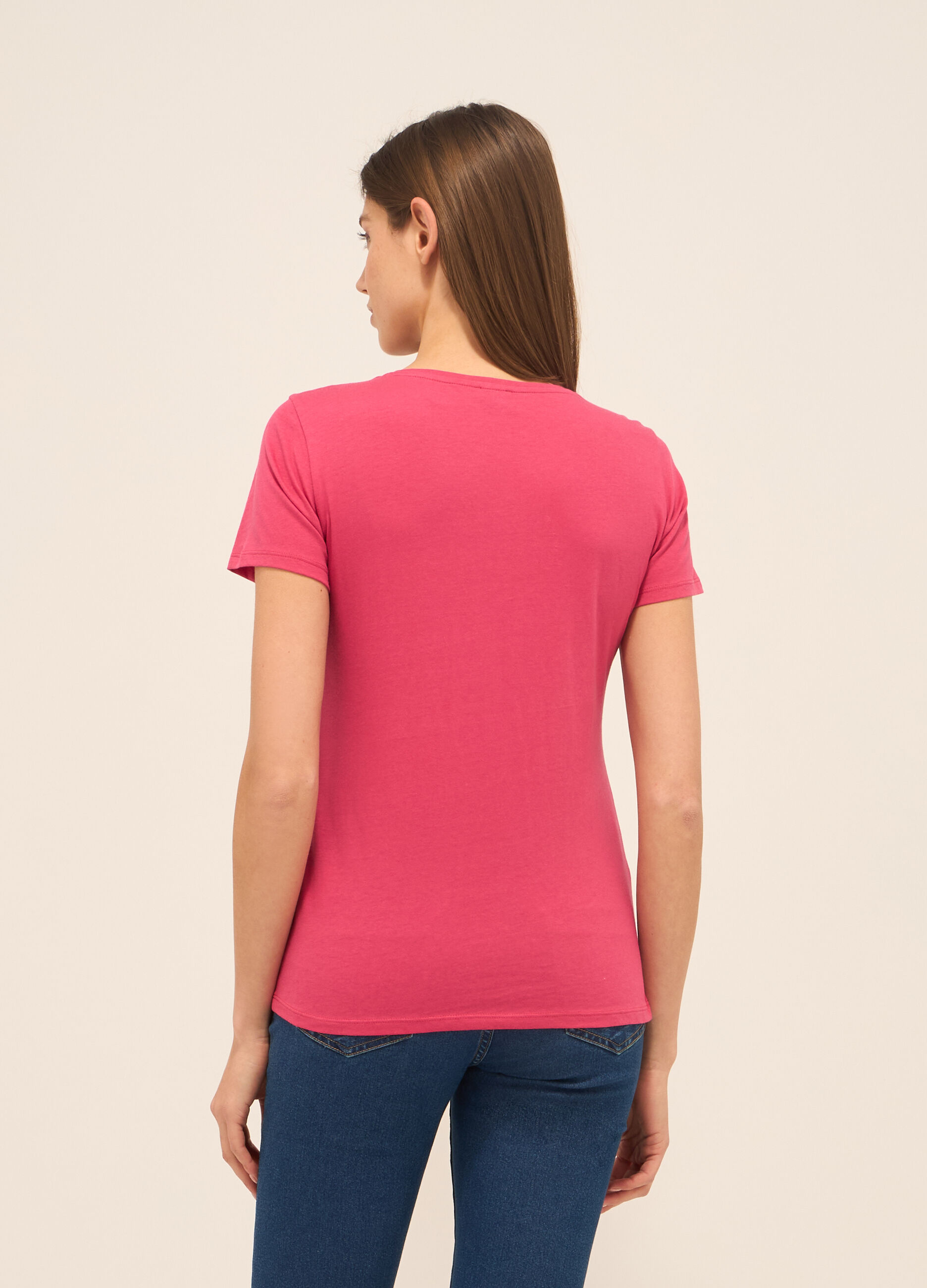 T-shirt in jersey di puro cotone donna_1