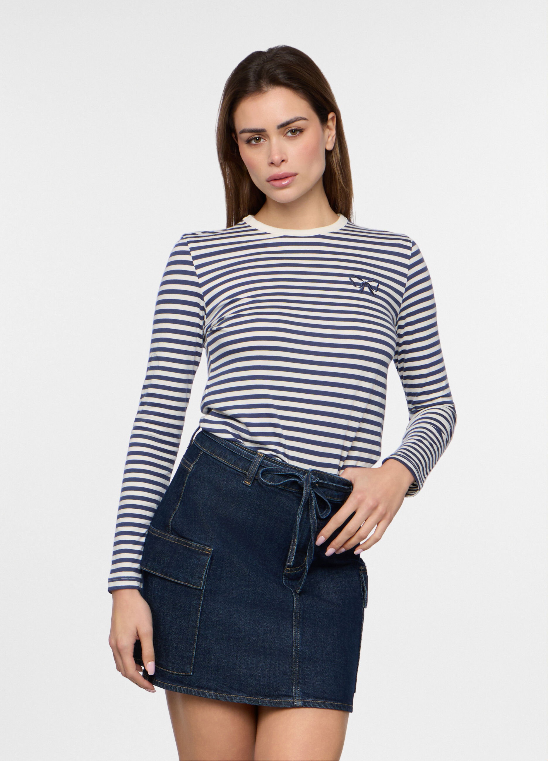 T-shirt in jersey di puro cotone donna_0