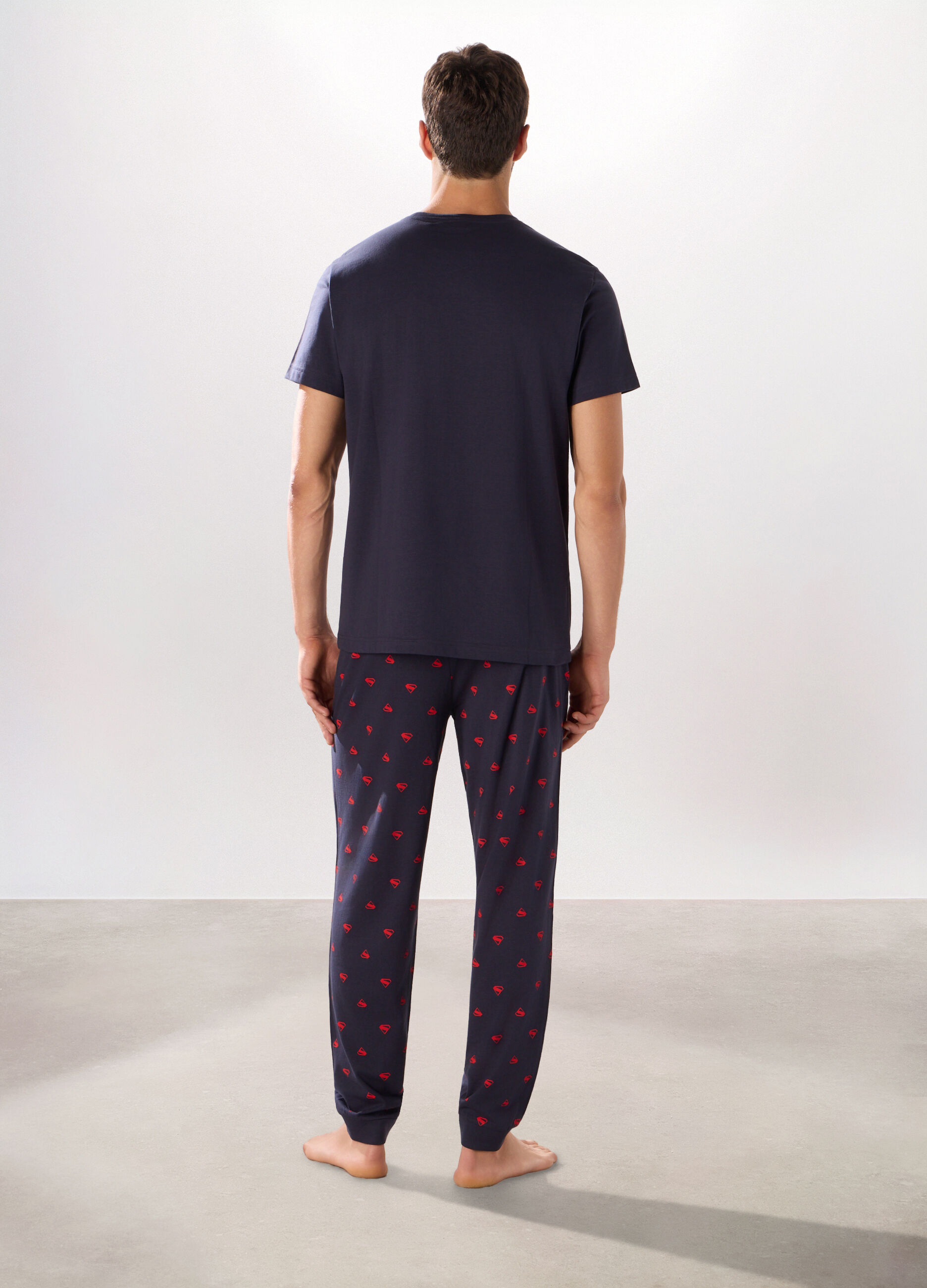 Pigiama lungo Superman in puro cotone uomo_1