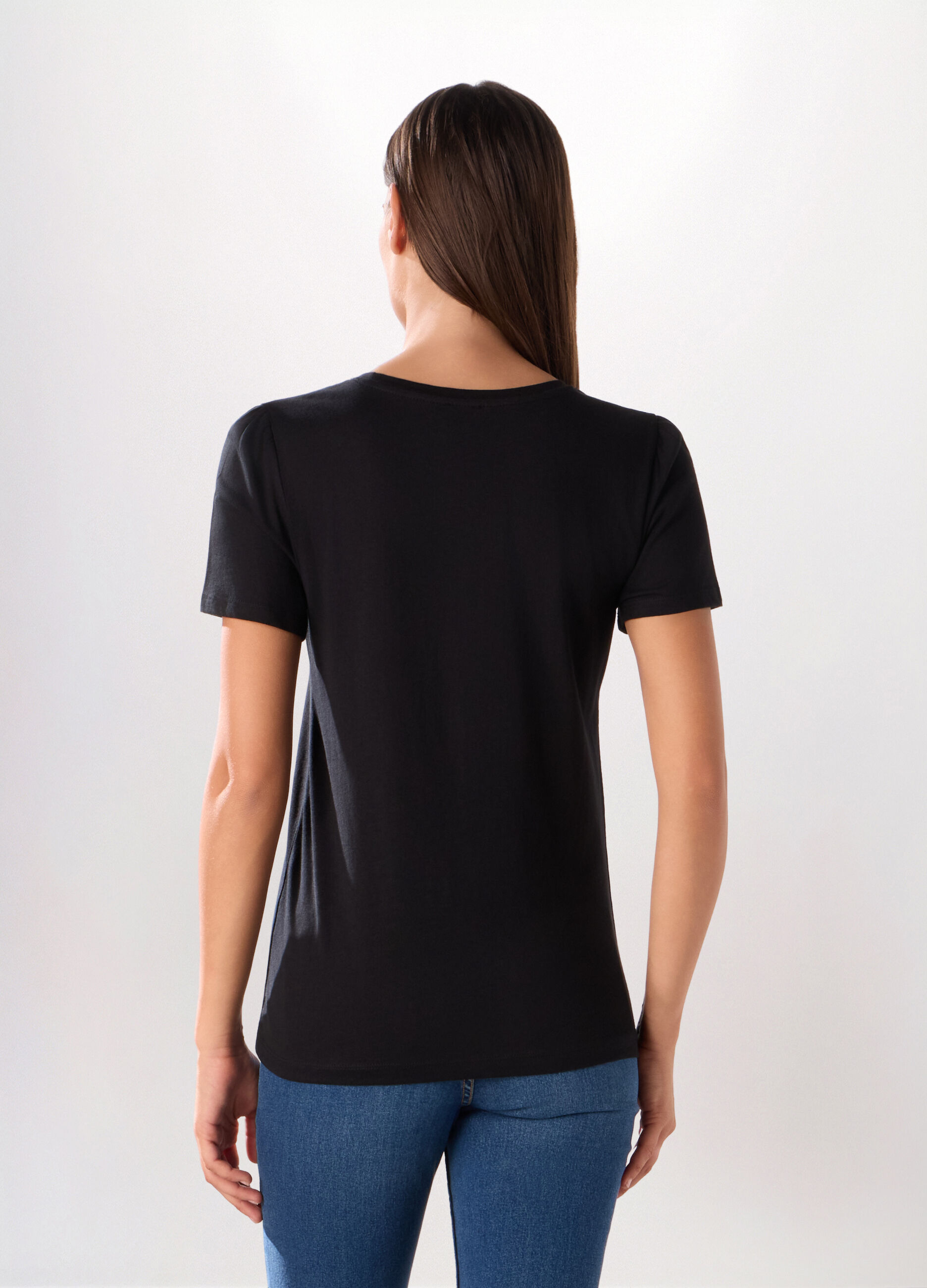 T-shirt in jersey di puro cotone donna_1