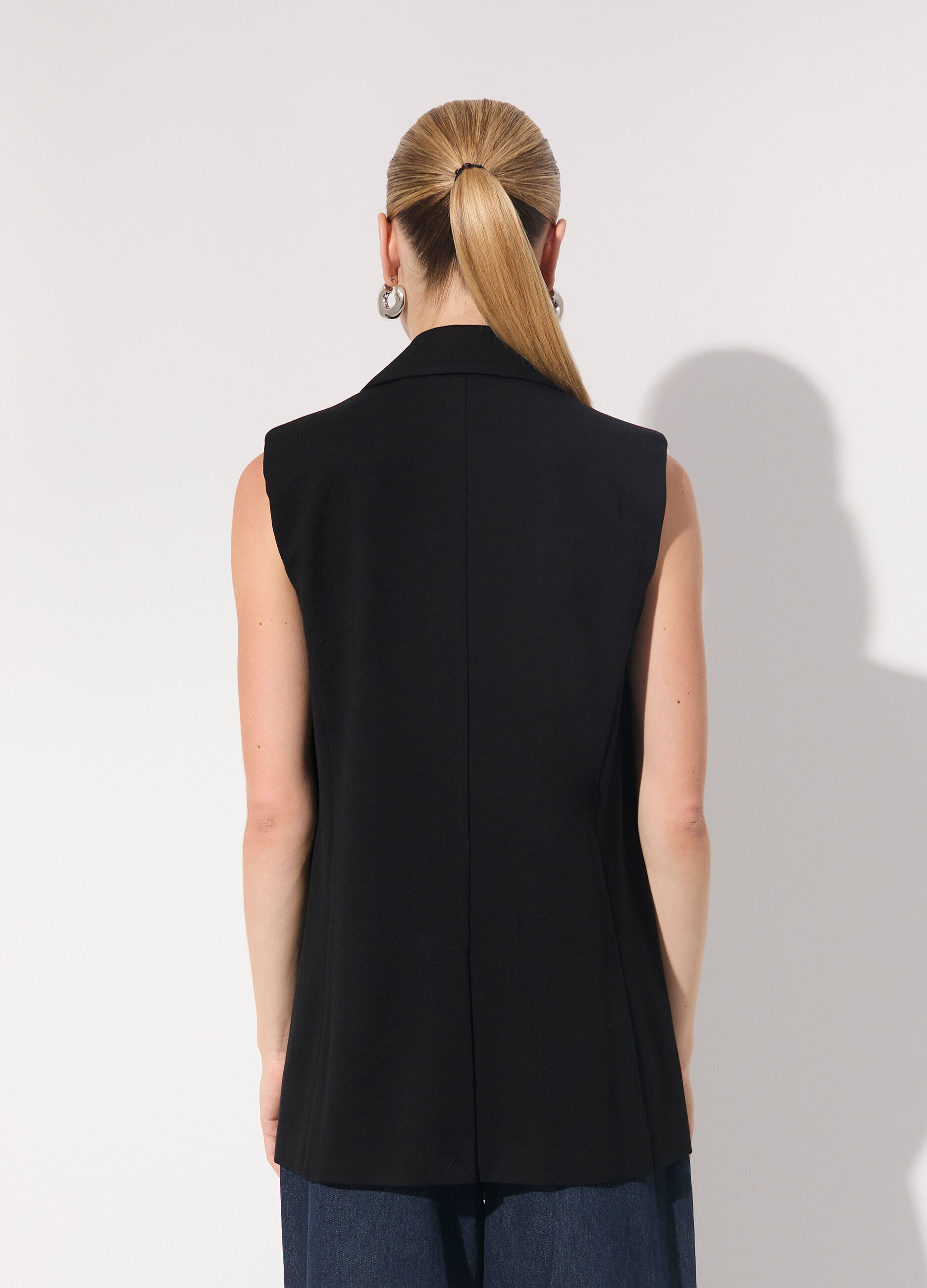 Gilet lungo in punto milano donna_2