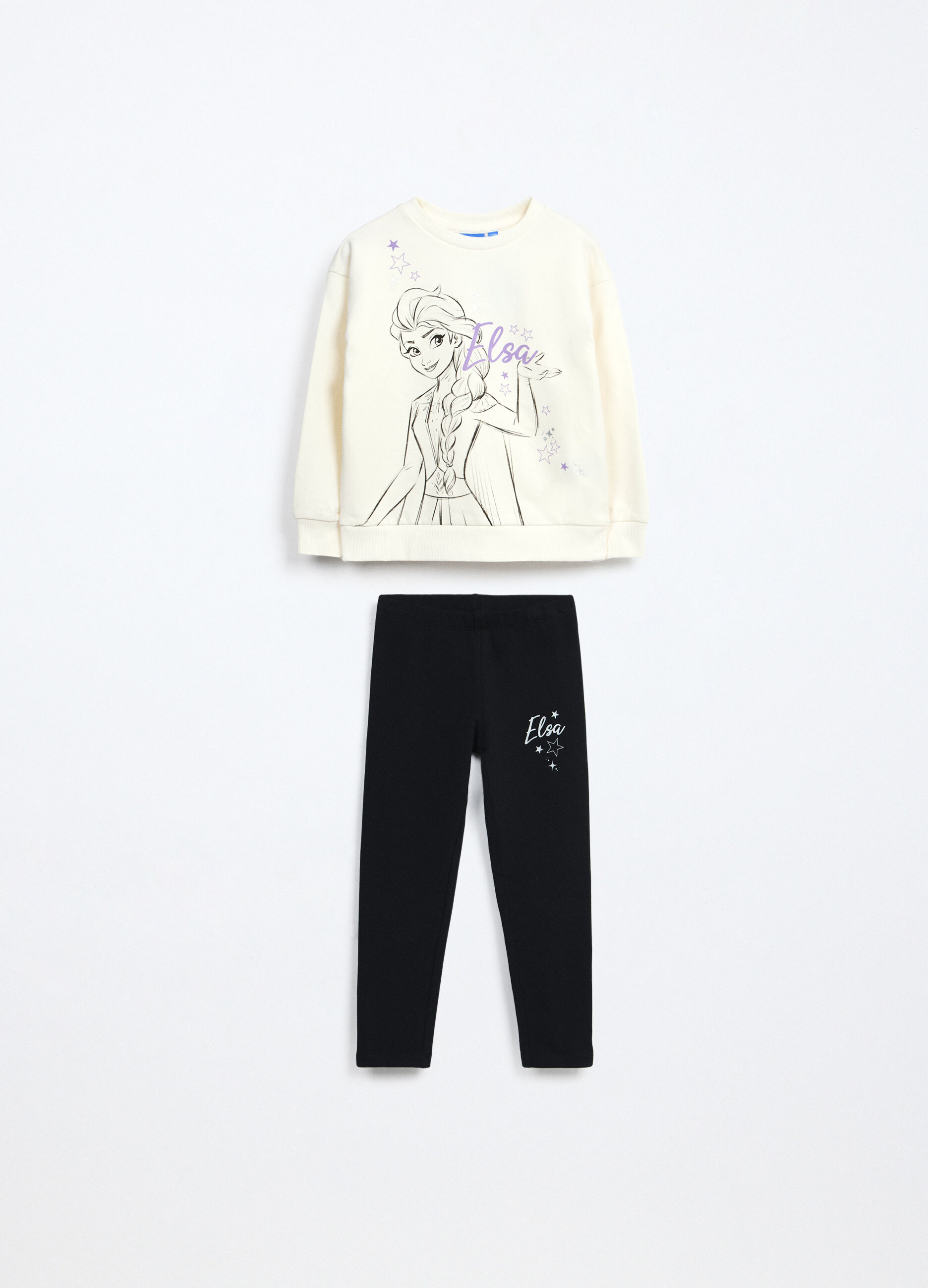 Jogging set in french terry stretch bambina_0