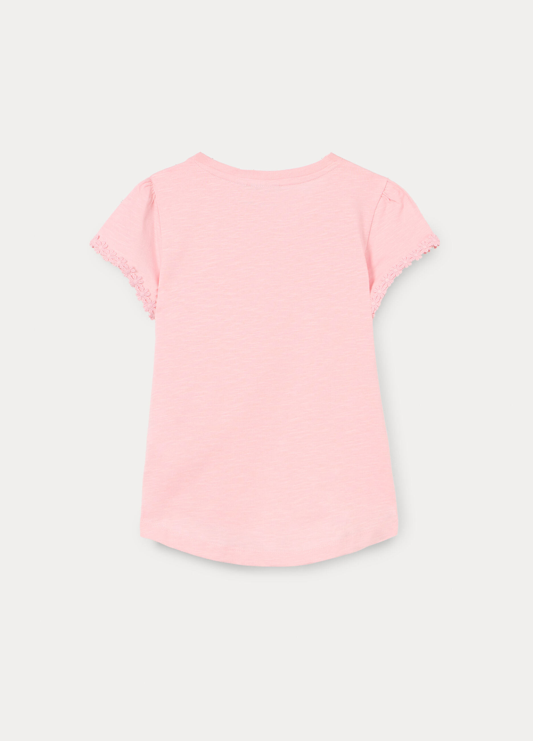 T-shirt in jersey slub di puro cotone bambina_1