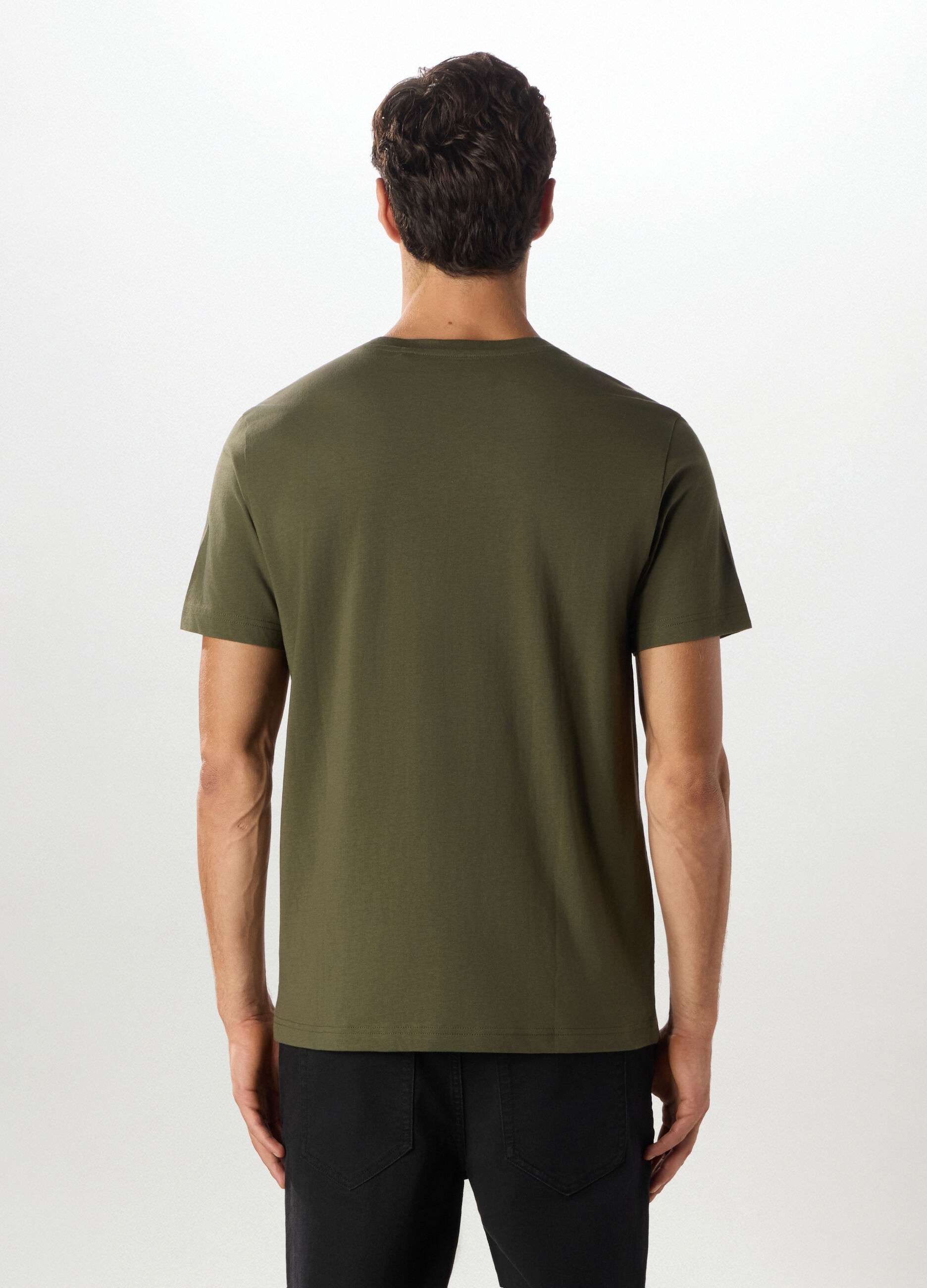 T-shirt girocollo con stampa Escape the Ordinary in cotone uomo_1
