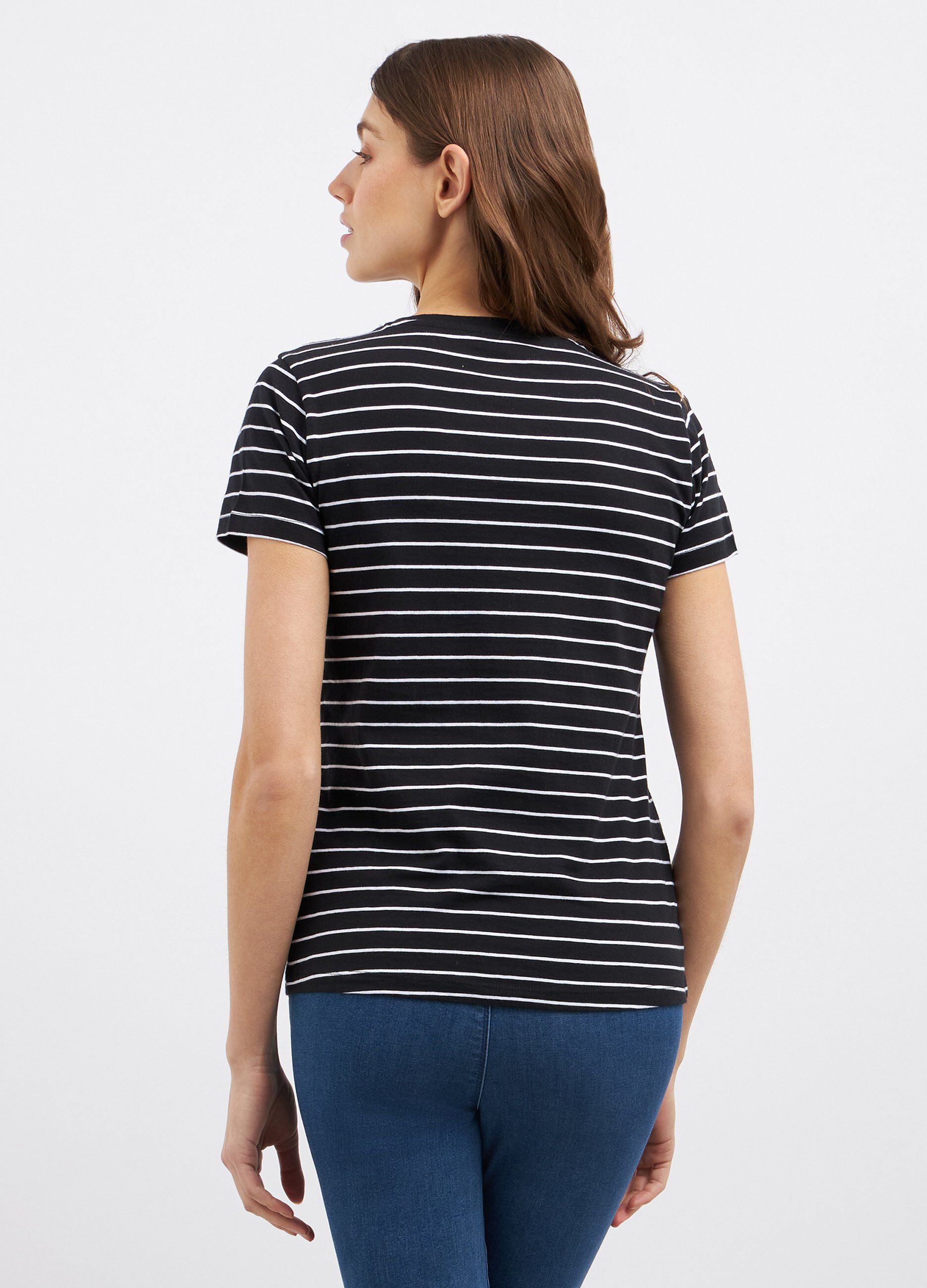 T-shirt rigata in puro cotone donna_1