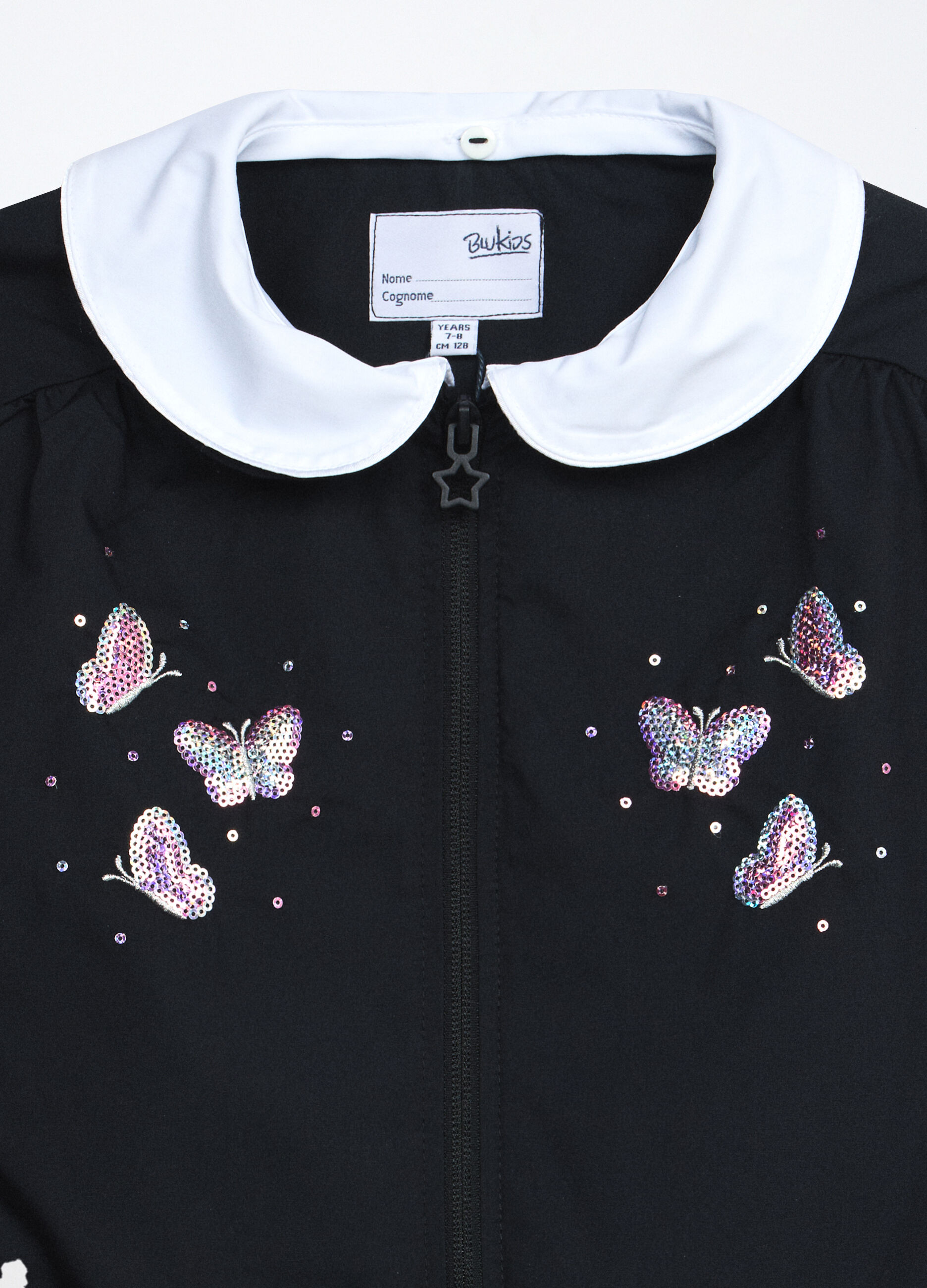 Grembiule full zip con paillettes bambina_2