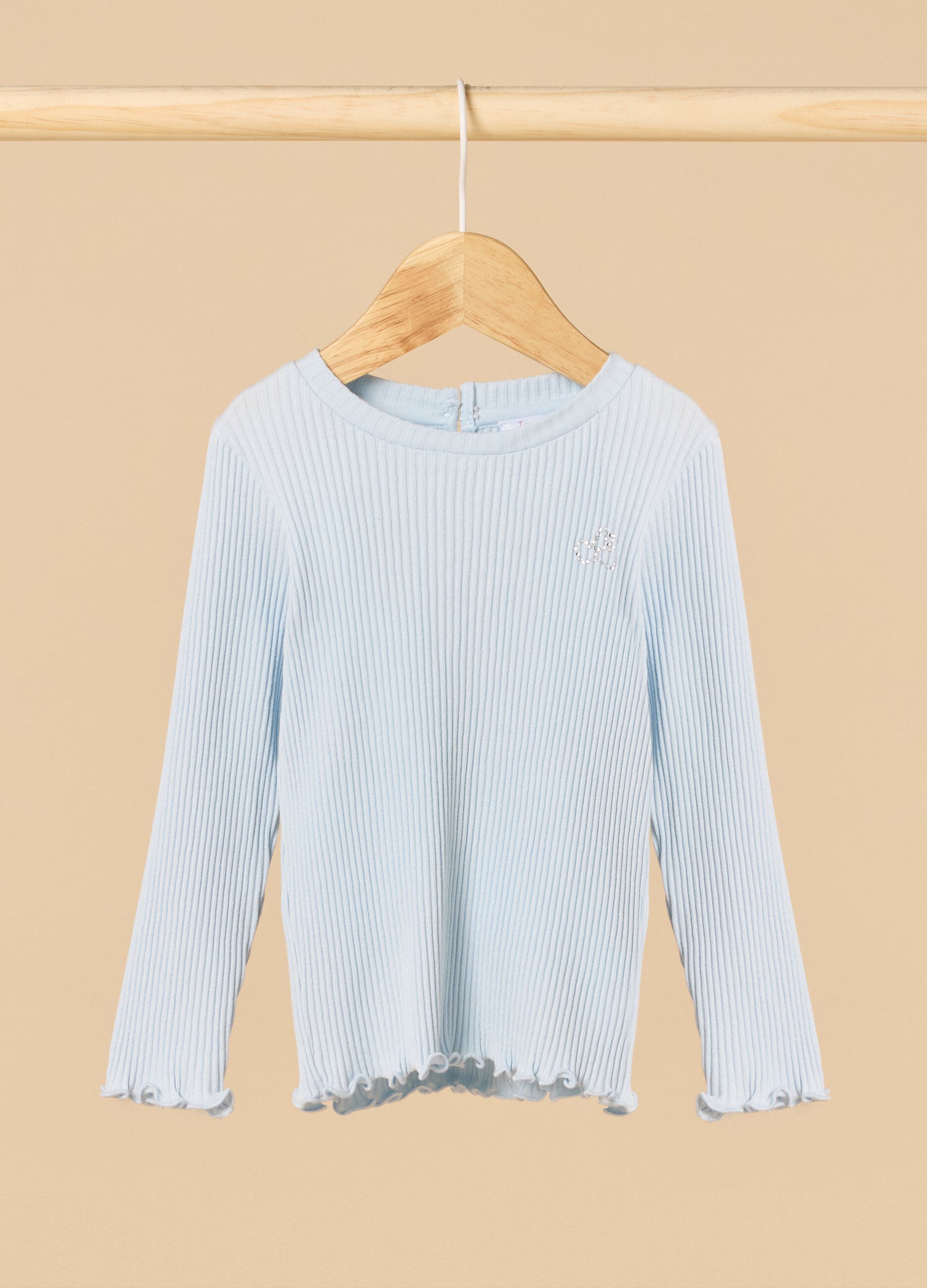 T-shirt in costina a maniche lunghe IANA neonata_0