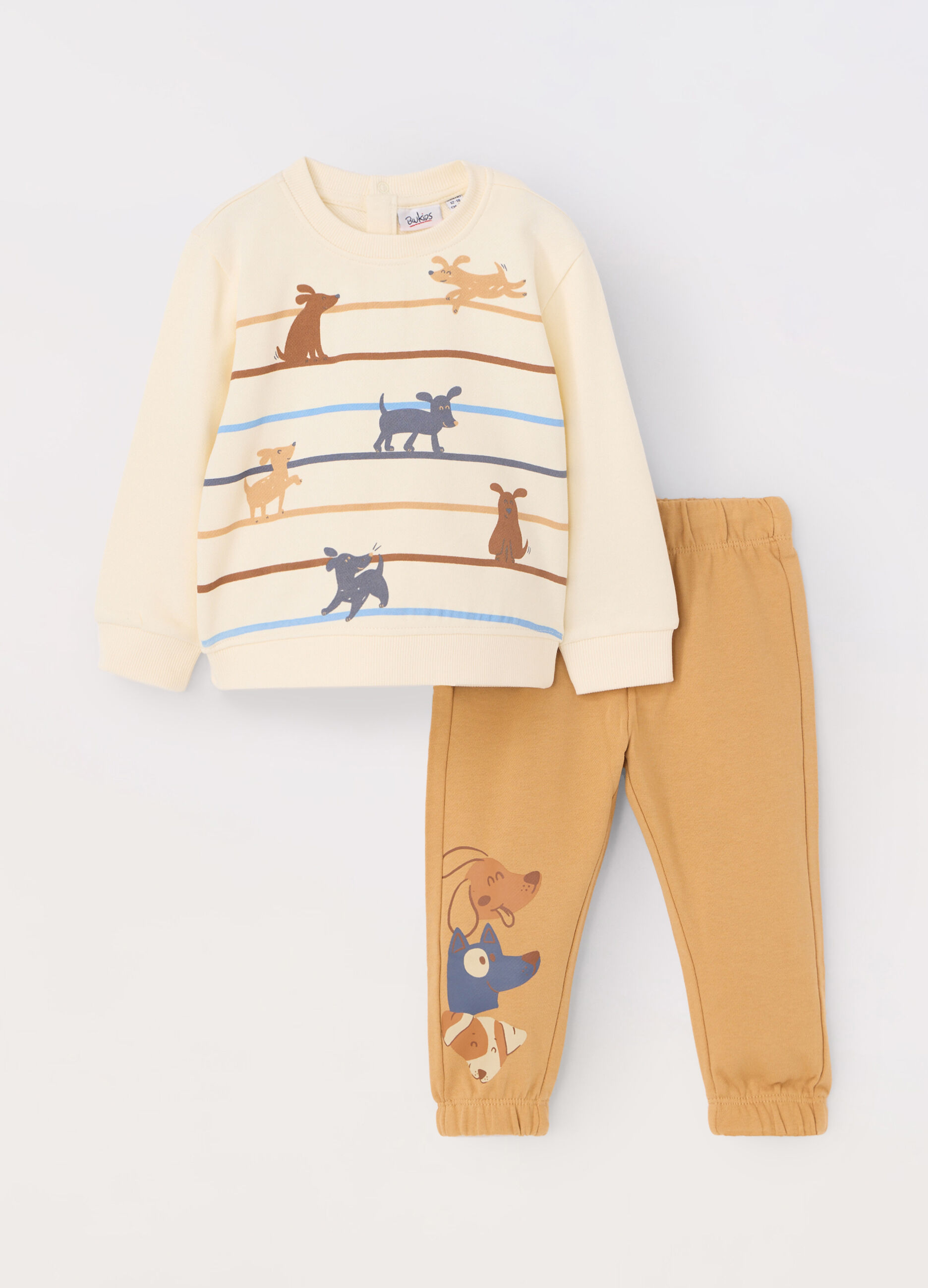Jogging set in french terry di puro cotone neonato_0