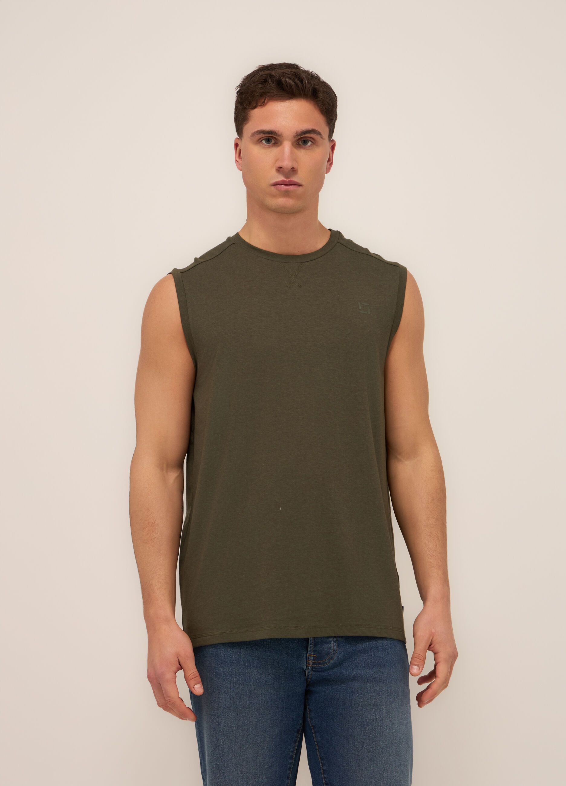 Canotta in cotone e modal stretch uomo_0